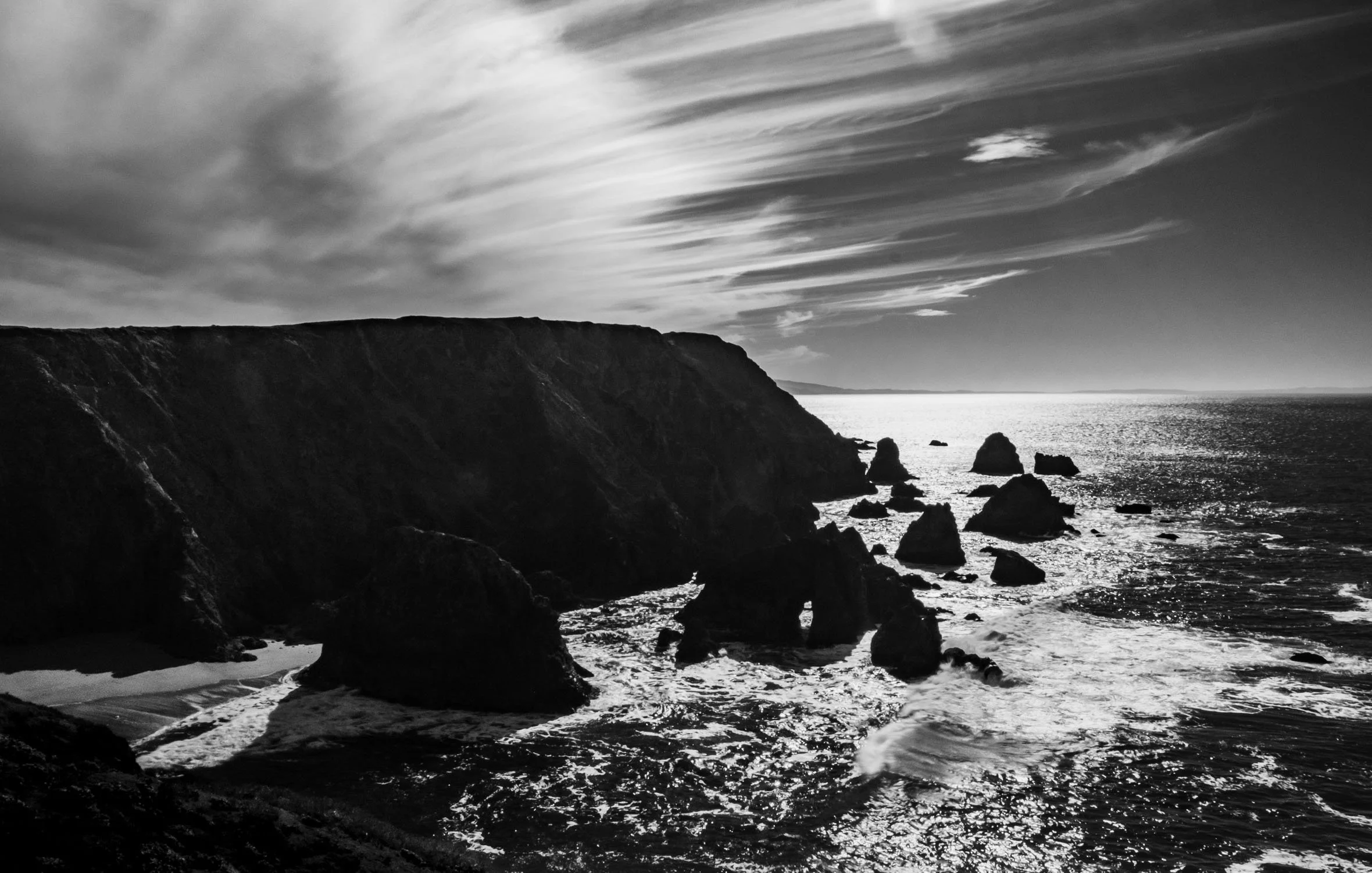 3. Streaky Clouds and Shoreline (Sonoma Coast, 11:33 am, Jan. 28, 2022)