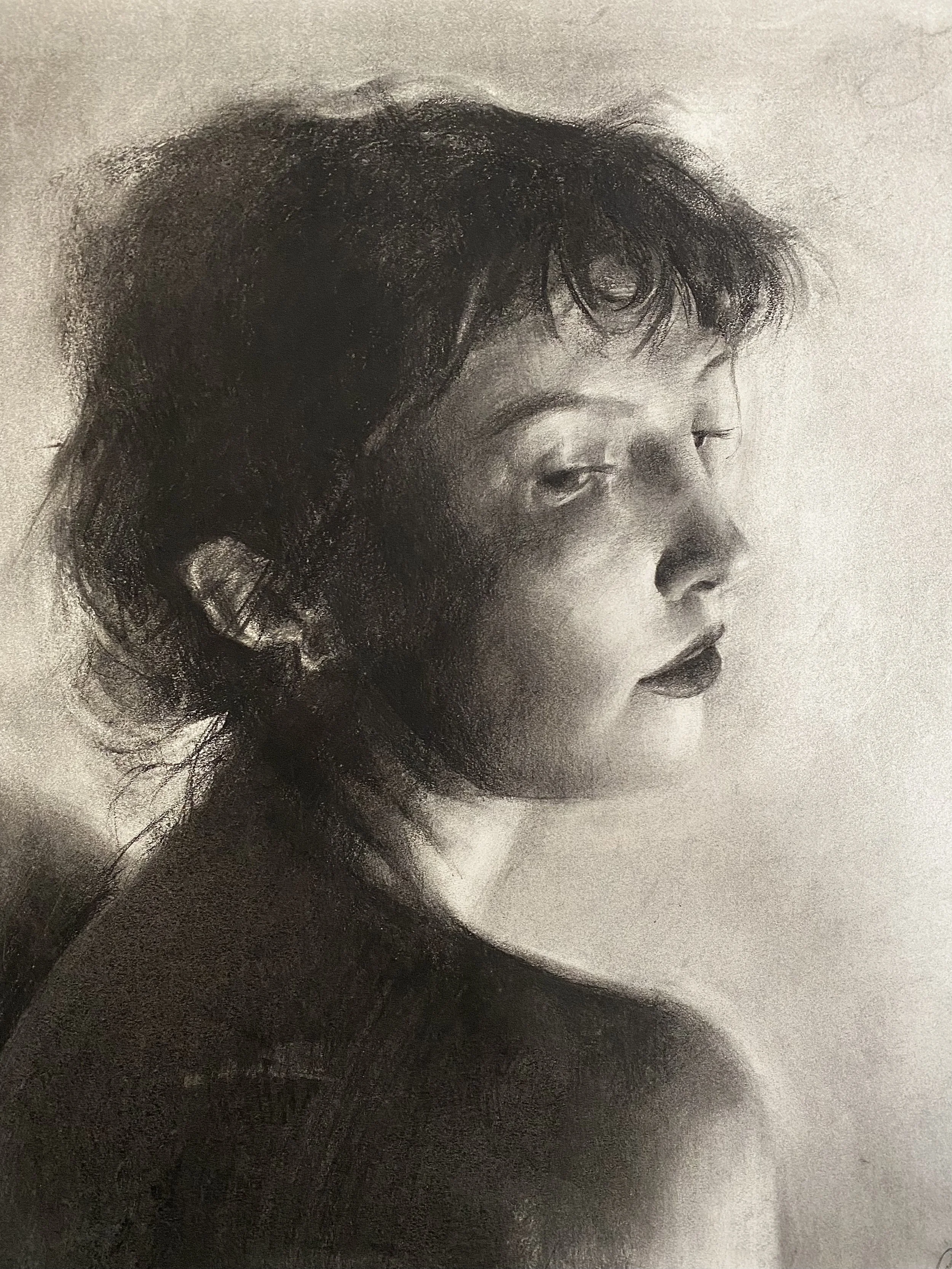 "The Peering Woman": “The Peering Woman” features an innocuous glance from a mysterious woman, with a dramatic Hollywood lighting. I wanted to capture the moment when someone turns their head, and the curiosity that simple glance can give. A snapshot
