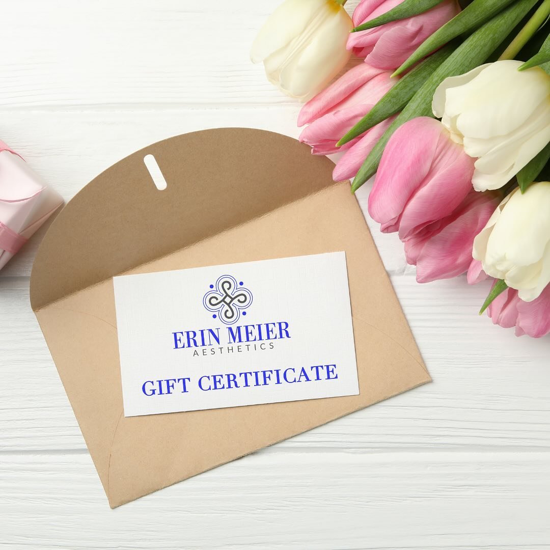 Need a last minute surprise for Mom?
Treat her to a Gift Certificate from @erinmeieraesthetics ! ✨
Not sure what Mom would love? Purchase her a gift certificate and let her pick her favorite treatment!
Show Mom how much you care with a gift that make