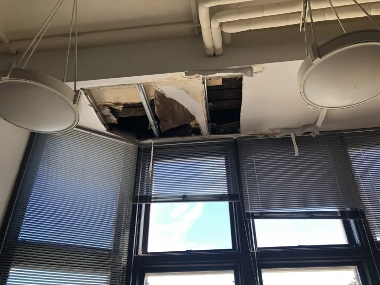 Part of Ceiling Falls in Shepard Classroom