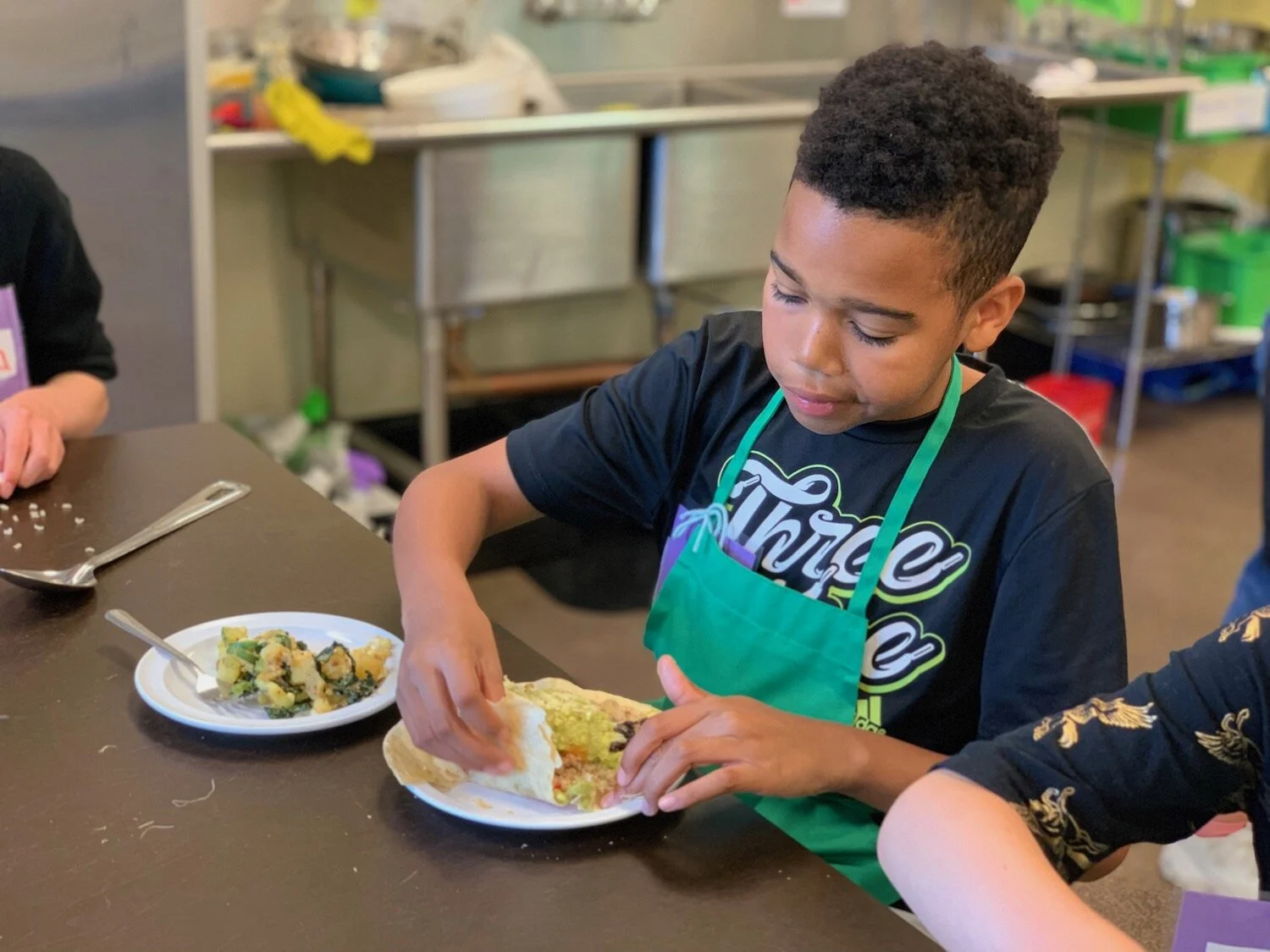 Enjoying Kale Fajita Tacos