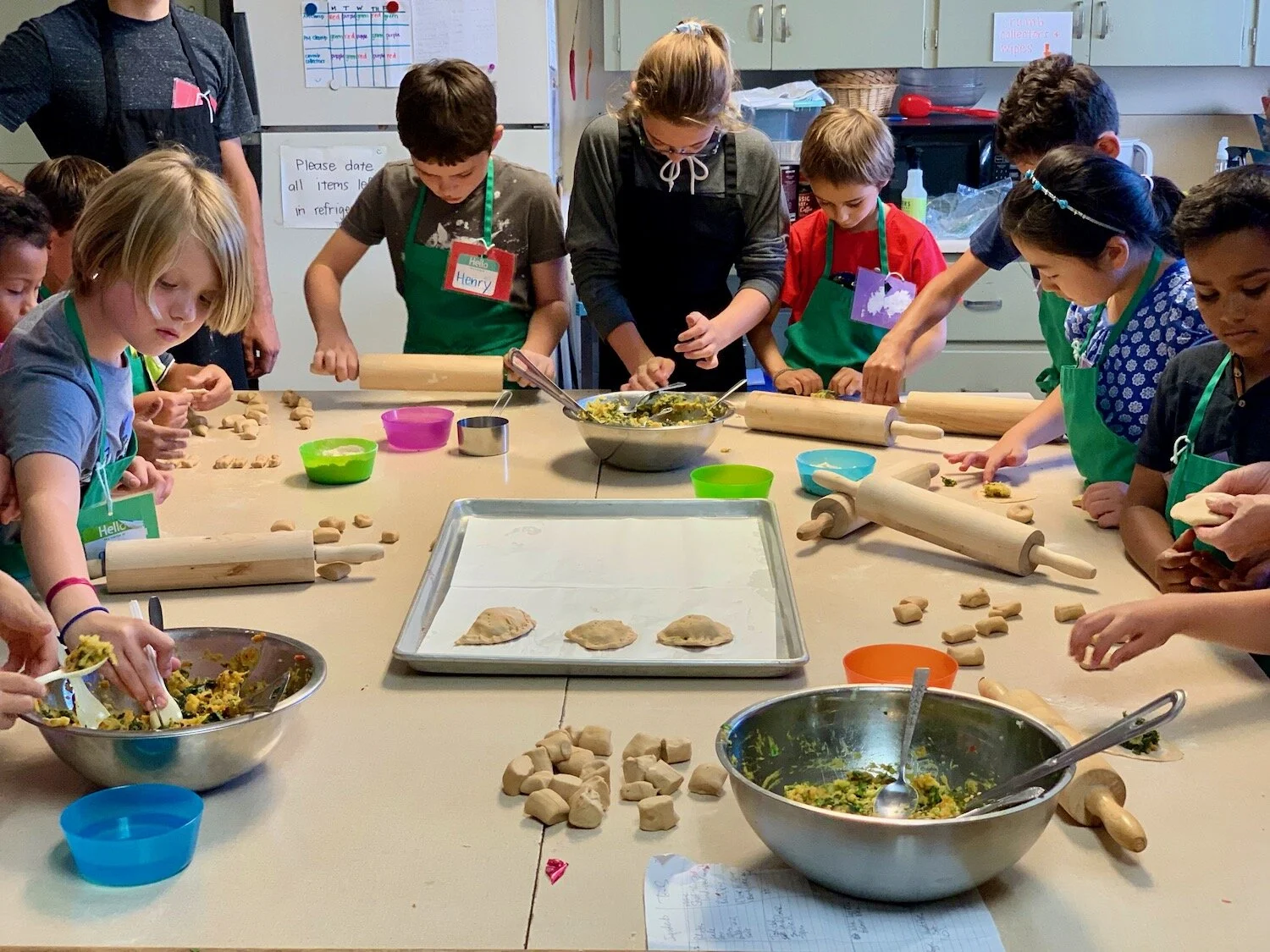 Hard at Work Making Kale Samosas
