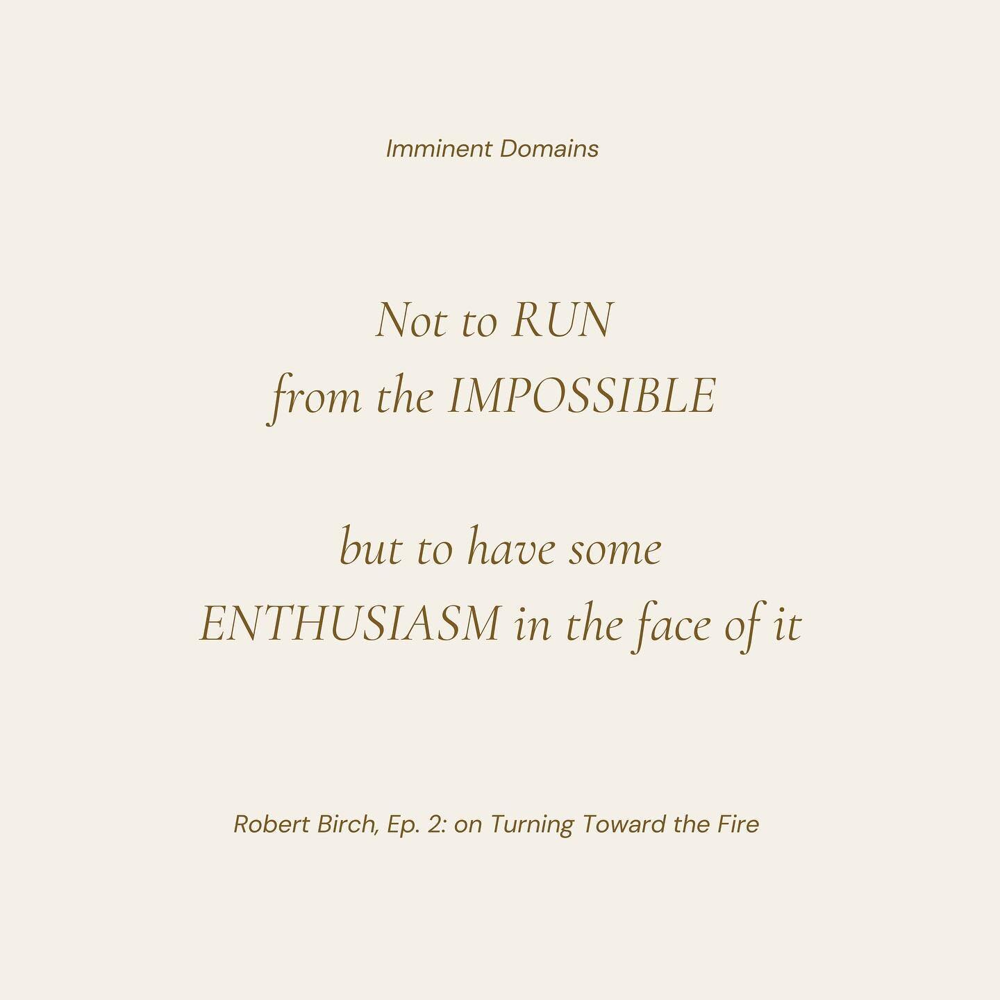Robert Birch on Turning Toward the Fire, from Imminent Domains, Ep. 2 🔥 Speaking to community efforts in the HIV/AIDS crisis, and what is possible in this world. 

Link in bio to watch | listen | follow the podcast 🌻

ID. 1. &ldquo;Not to run from 