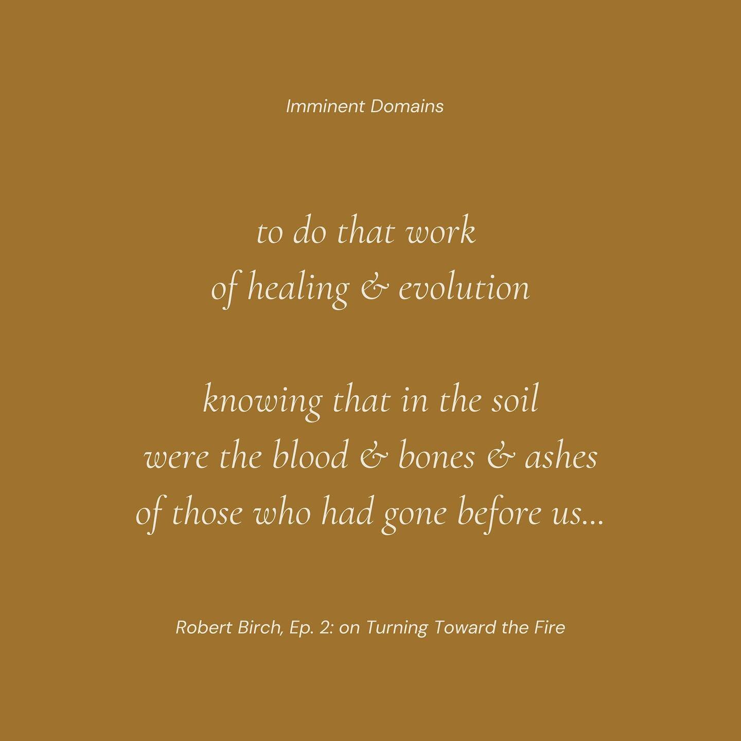 From Ep. 2: ROBERT BIRCH on Turning Toward the Fire, where we discuss ritual, ancestor magic in the context of the HIV/AIDS pandemic, and what is possible in this world. ✨links in bio to find &amp; follow the podcast ✨

&ldquo;to do that work
of heal