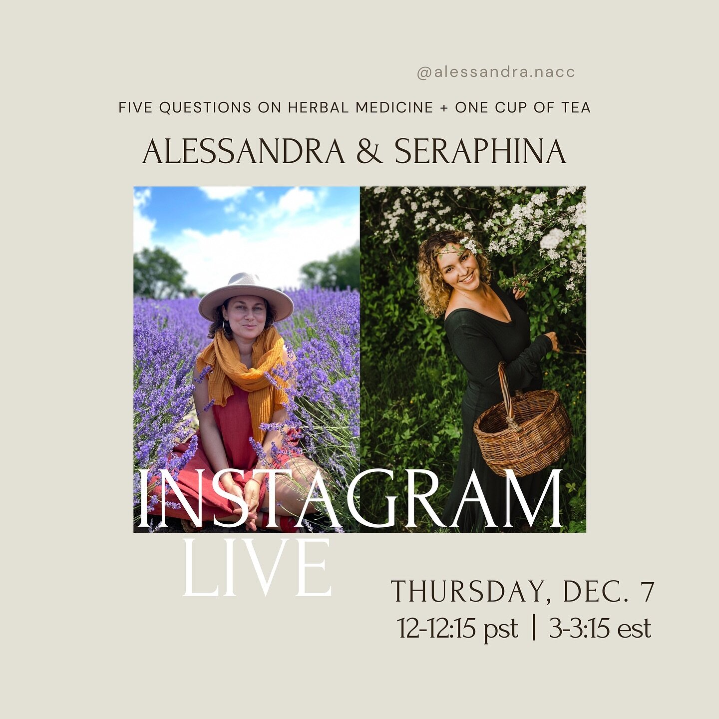 Brew a cup of tea and join us Thursday at 12/3 est. I&rsquo;ll be chatting with the incredible @seraphina.capranos about her work as an herbalist, ritualist and teacher, and about the origin of the phrase &ldquo;The Wound Reveals the Cure.&rdquo;

Ep