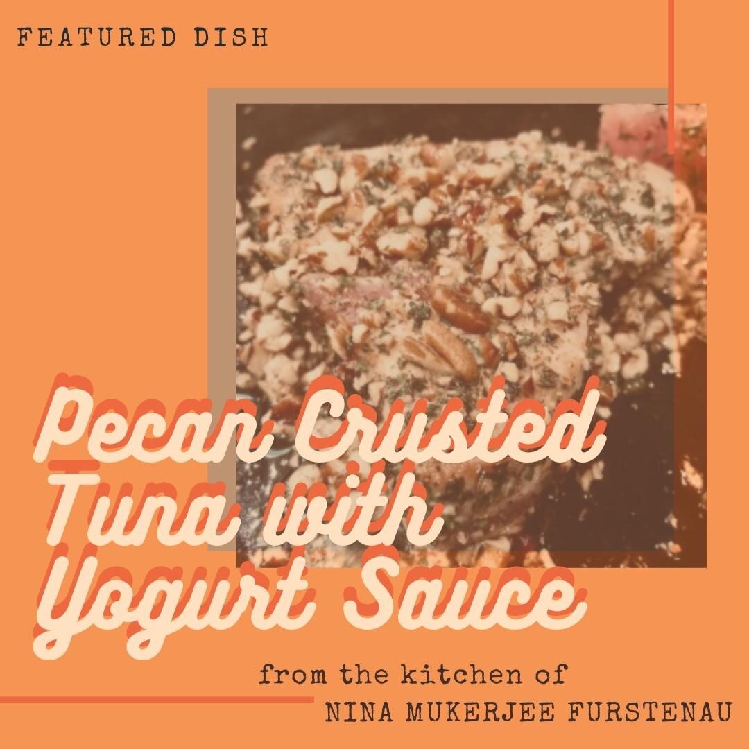 THIS is a recipe you will want to save. Nina Mukerjee Furstenau brings us another decadent, incredible dish: Pecan Crusted Tuna with Yogurt Sauce! Visit our site for the recipe &amp; to learn more about our community partners. #TheCommonIngredient
