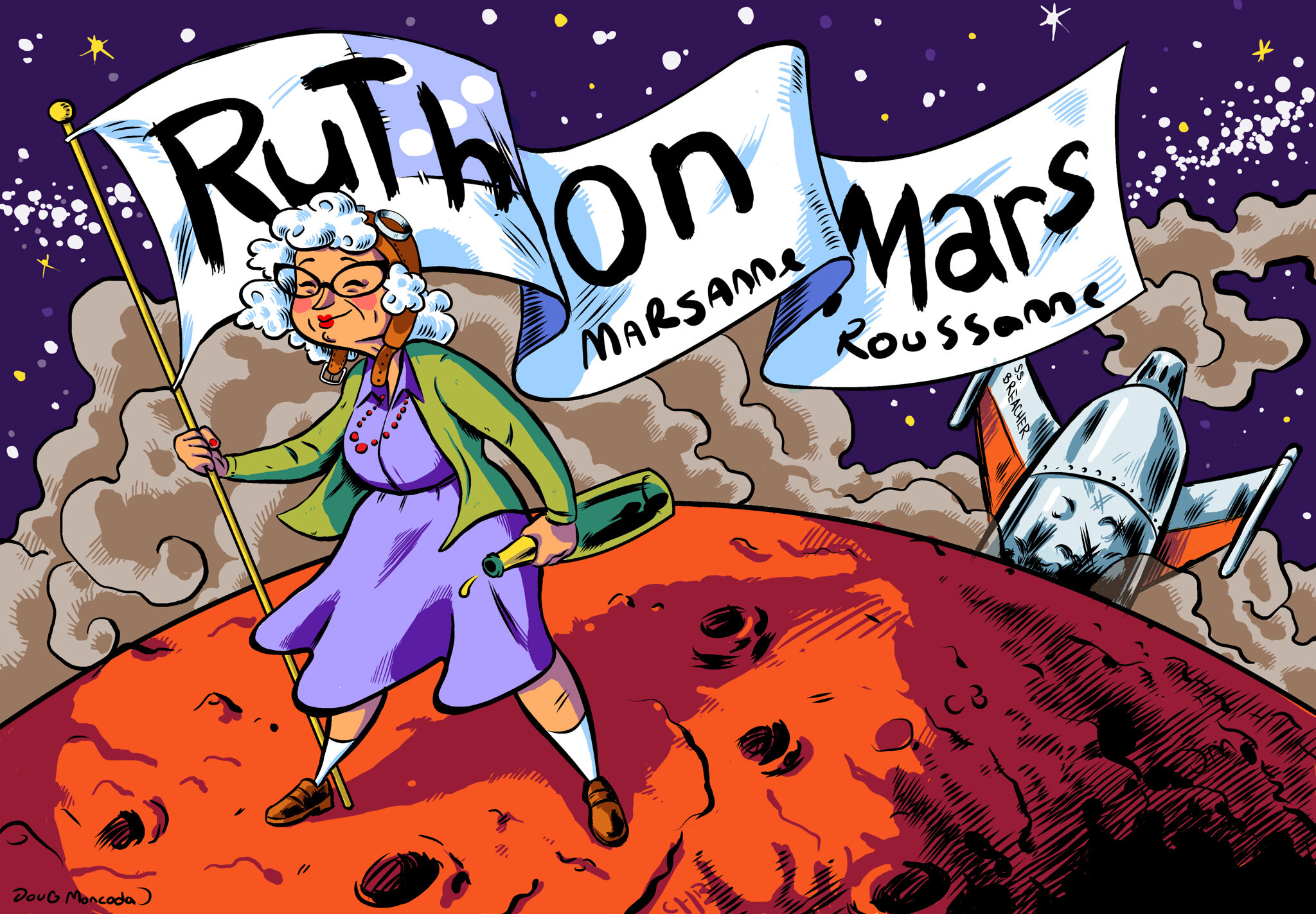 Ruth On Mars (marsanne roussanne blend) wine label.