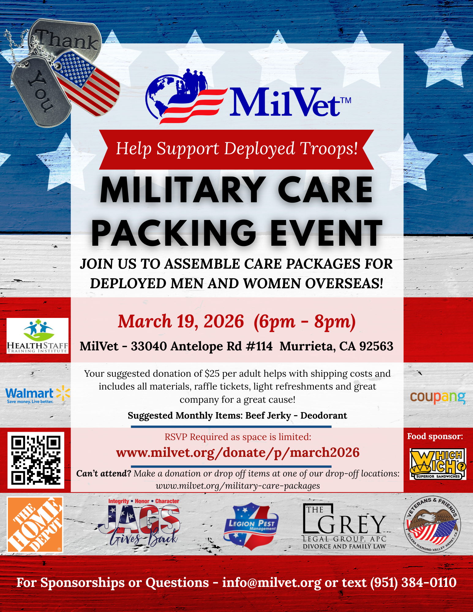 March Military Care Package Event