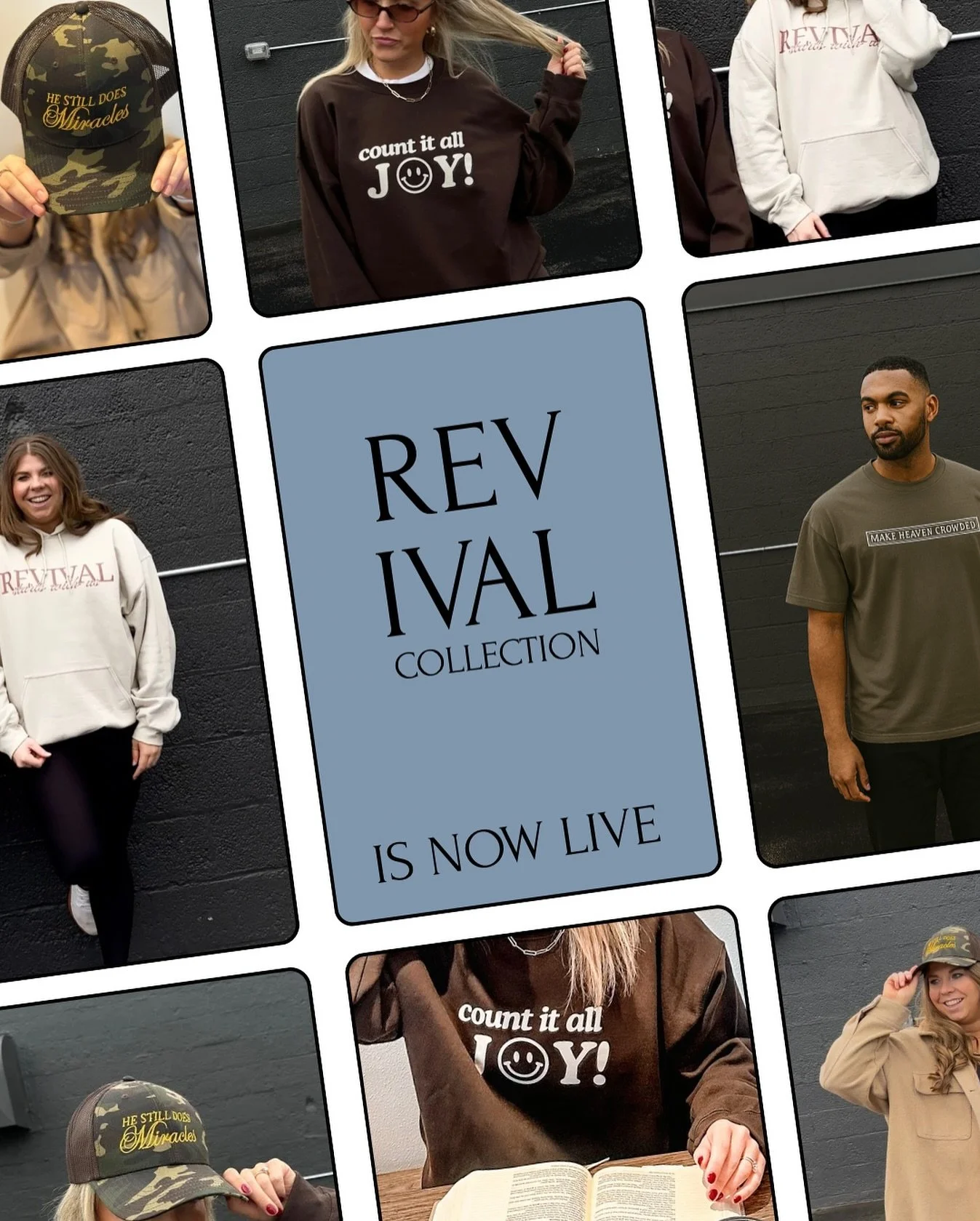 π₯ The Revival Collection is here! π₯
Revival doesn’t start in stadiums or big moments—it starts in us. In our daily yes to Jesus, in the quiet places, in the conversations, and in the spaces God has called us. This collection was create