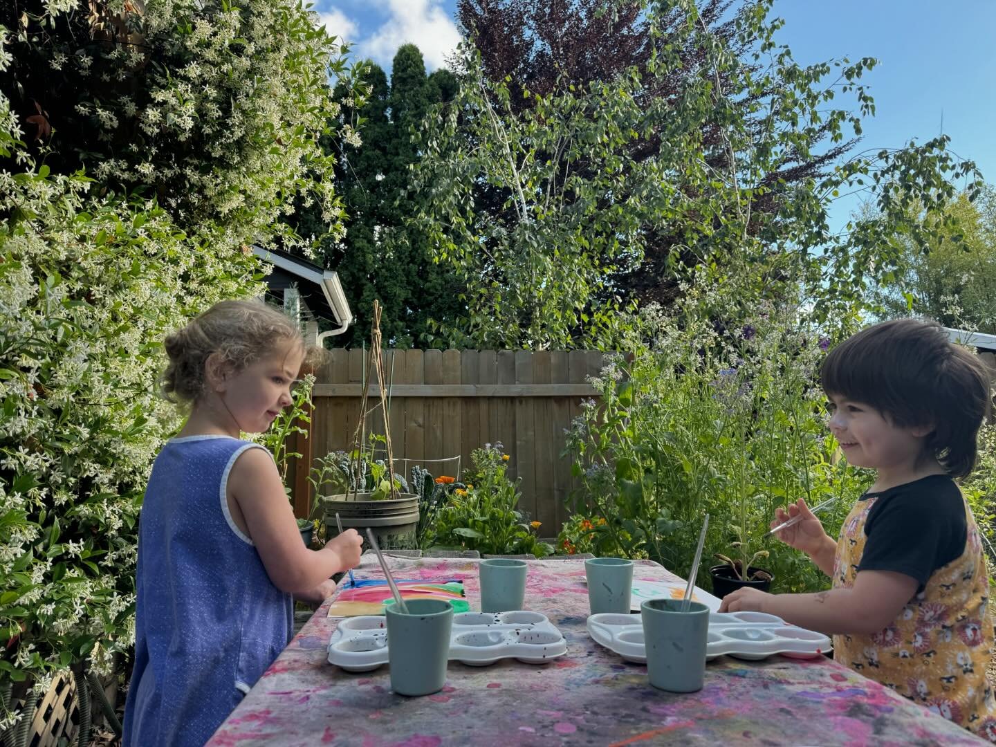 Best time of the year in our yard is when we get to play and paint and explore with the scent of jasmine in full bloom! 😍