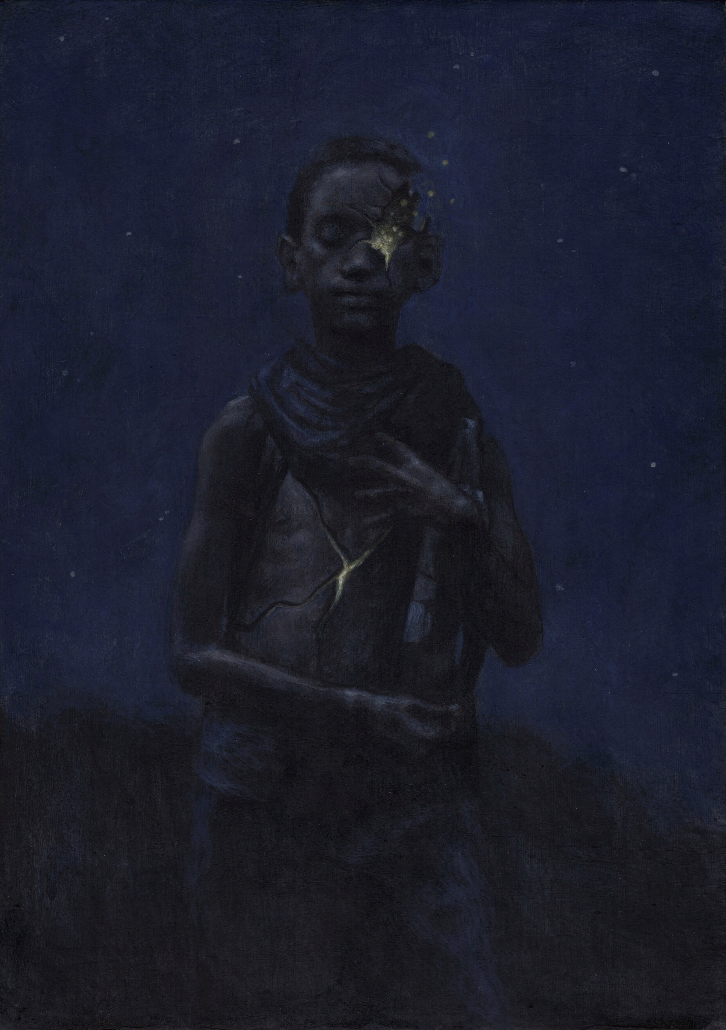    Martyr  , 5 x 7 inches, acrylic on panel, 2019   