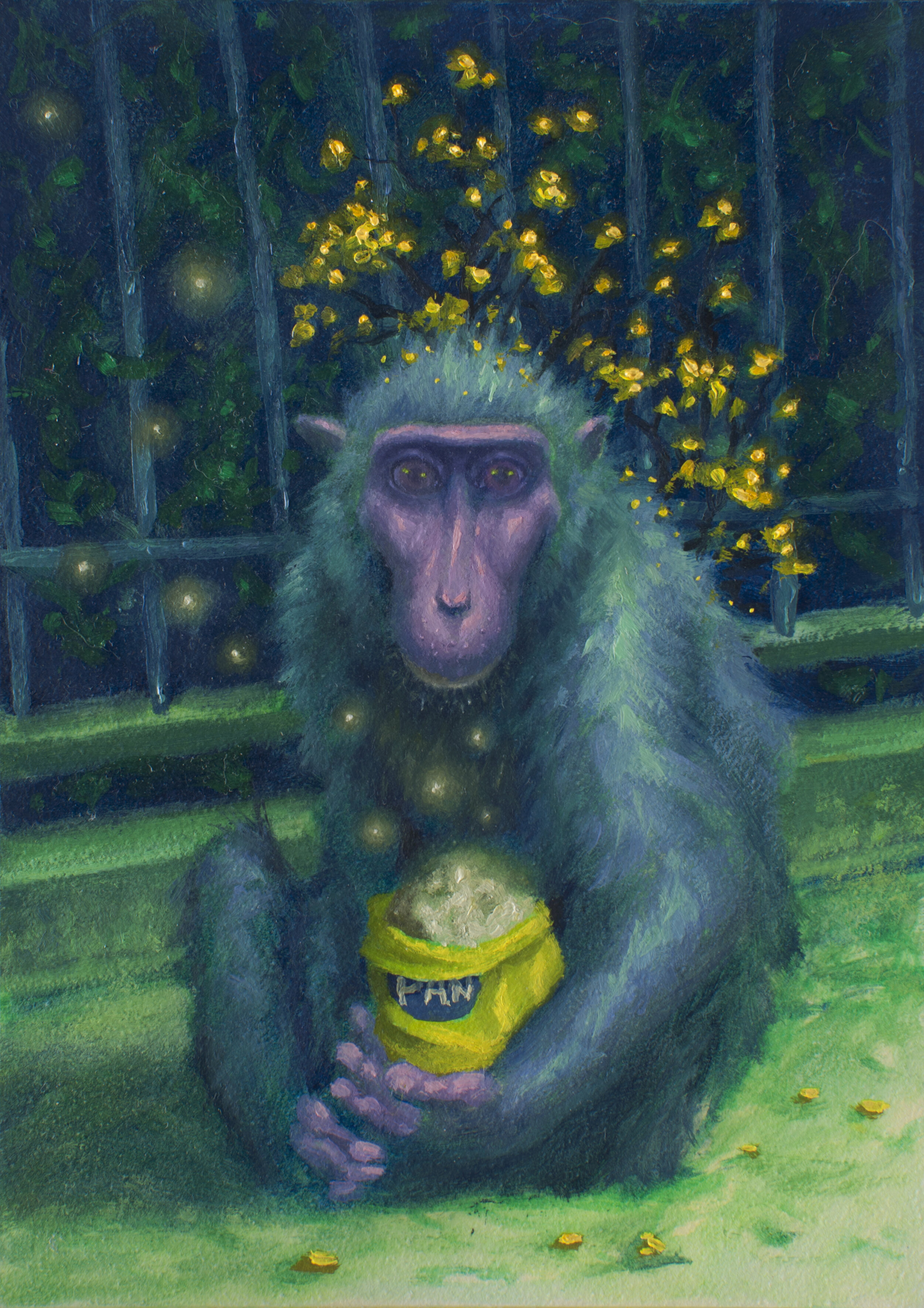   Macaco , 5 x 7 inches, oil on panel, 2018 
