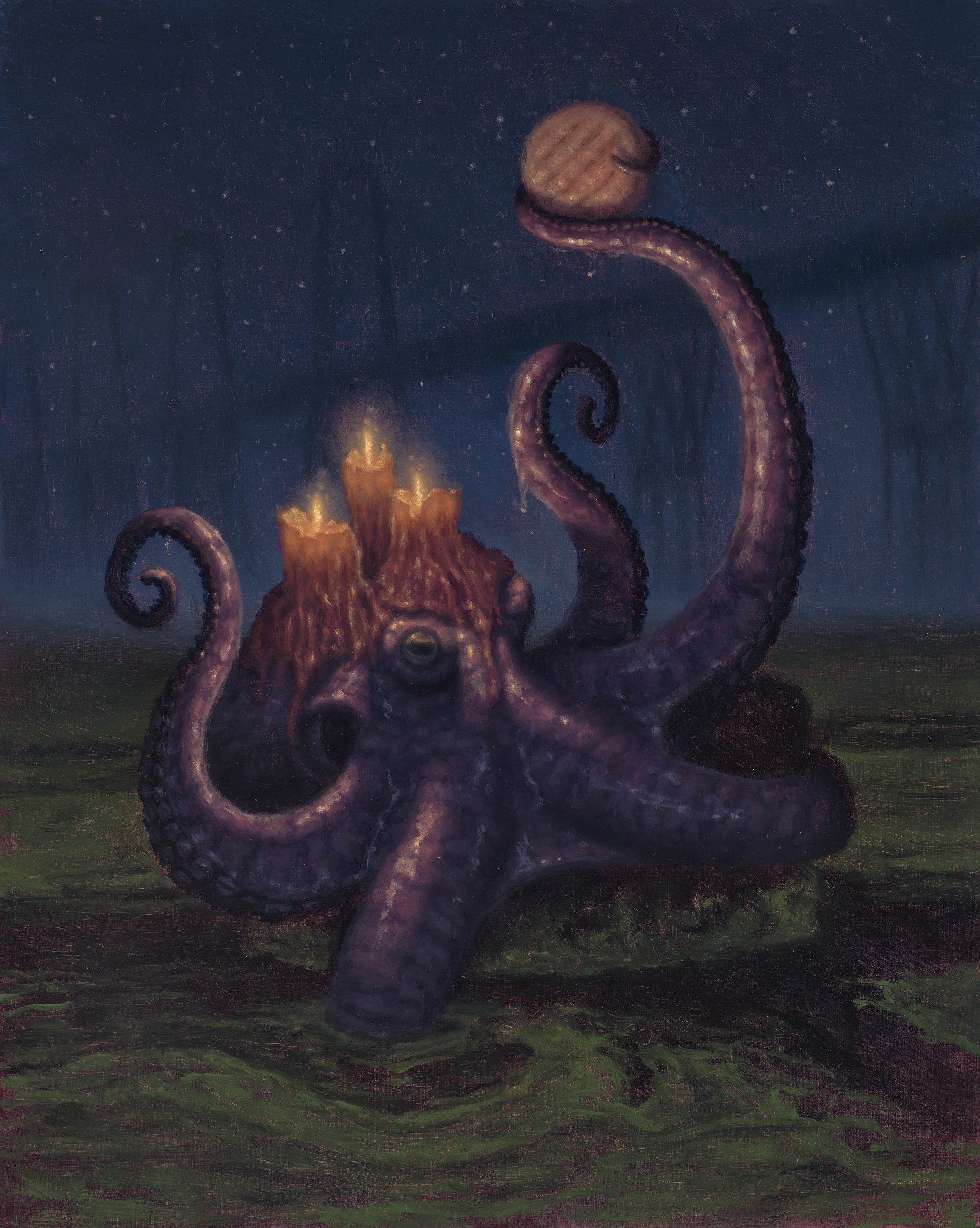   Octopus/Pulpo , 10 x 8 inches, oil on panel, 2022 