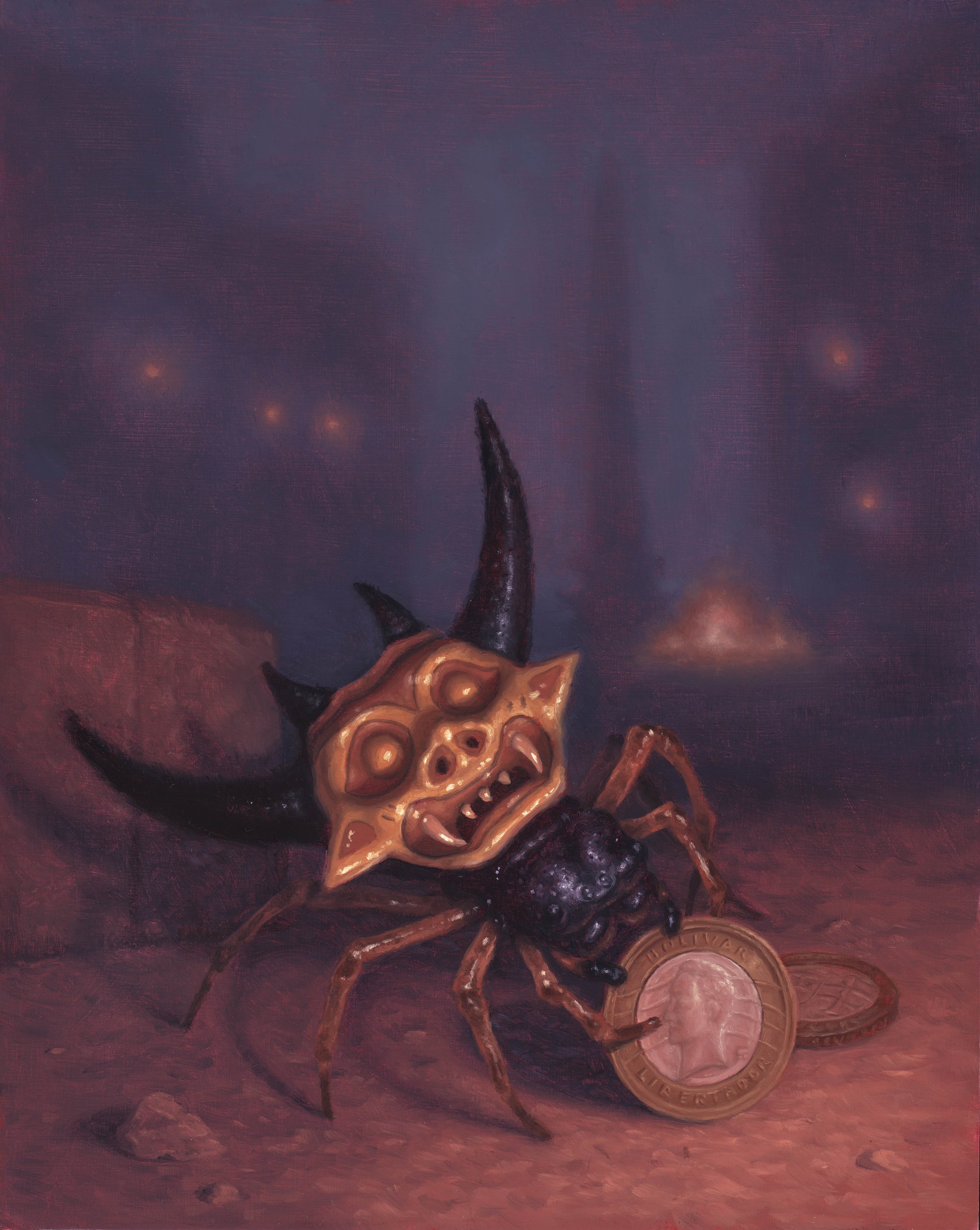  Araña/Spider, 10 x 8 inches, oil on panel, 2022 