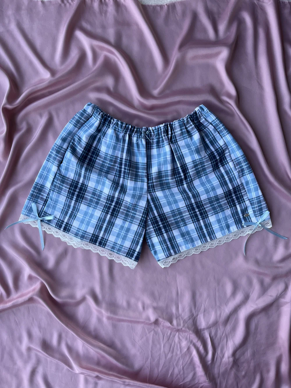 【BLUE】Easy Shorts Washable Wool Plaid 100% LINEN BERMUDA SHORTS - Ecru / Blue | ZARA Turkey
