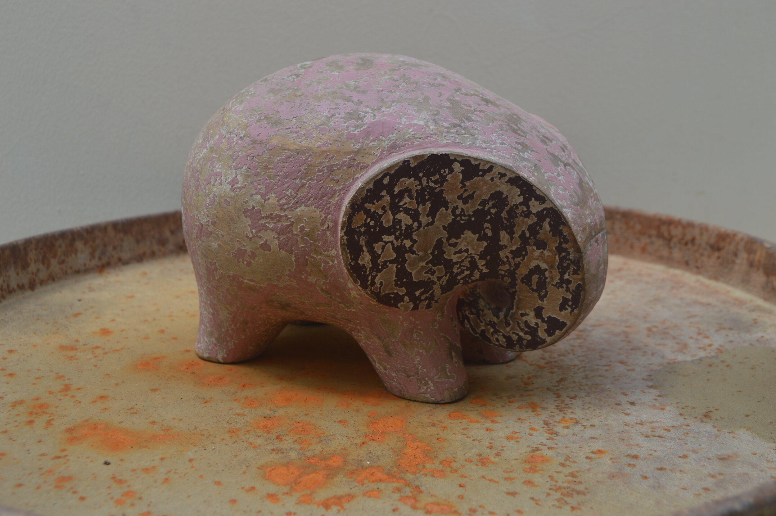 SET OF 2 WOOD CARVED ELEPHANT 