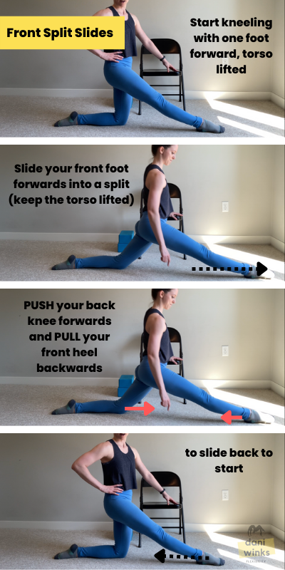 Work Your Active Split Flexibility with Front Split Slides — Dani Winks  Flexibility