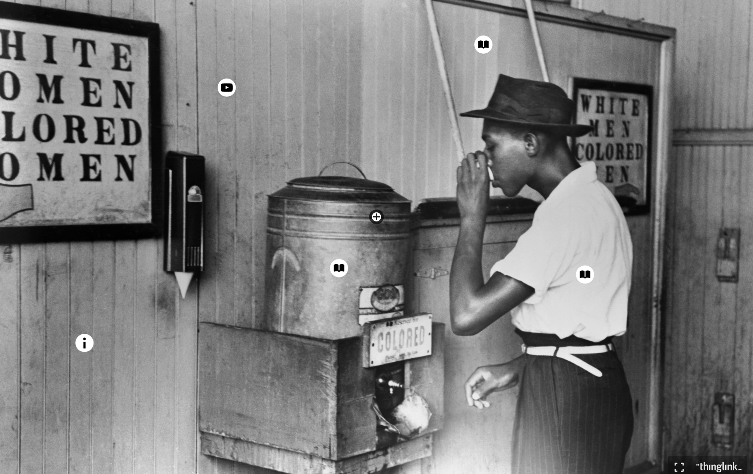 Thinglink: Students created clickable images to explore how the play Fences was impacted by important historical moments. 