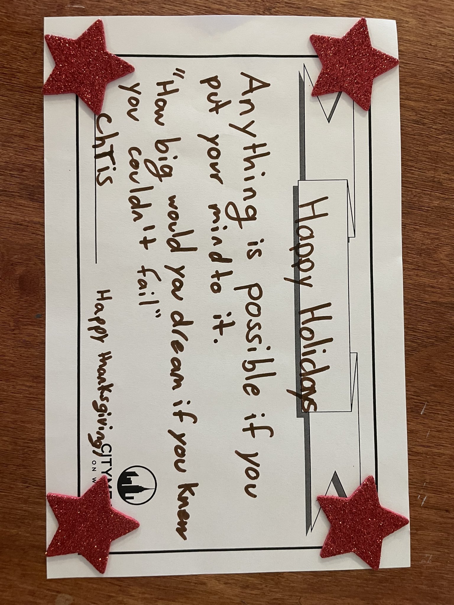 During the holiday season, students gave their words in letters to be delivered to recipients of City Meals on Wheels.