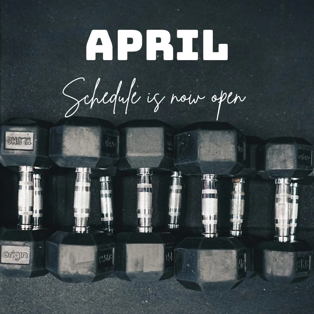 Spring is upon us, and so is April!! 

The April schedule is live on the website for you to access and start signing up for classes! 

The next Mom And Baby strength series starts the week of March 30! The Tuesday class is full, there are a few spots
