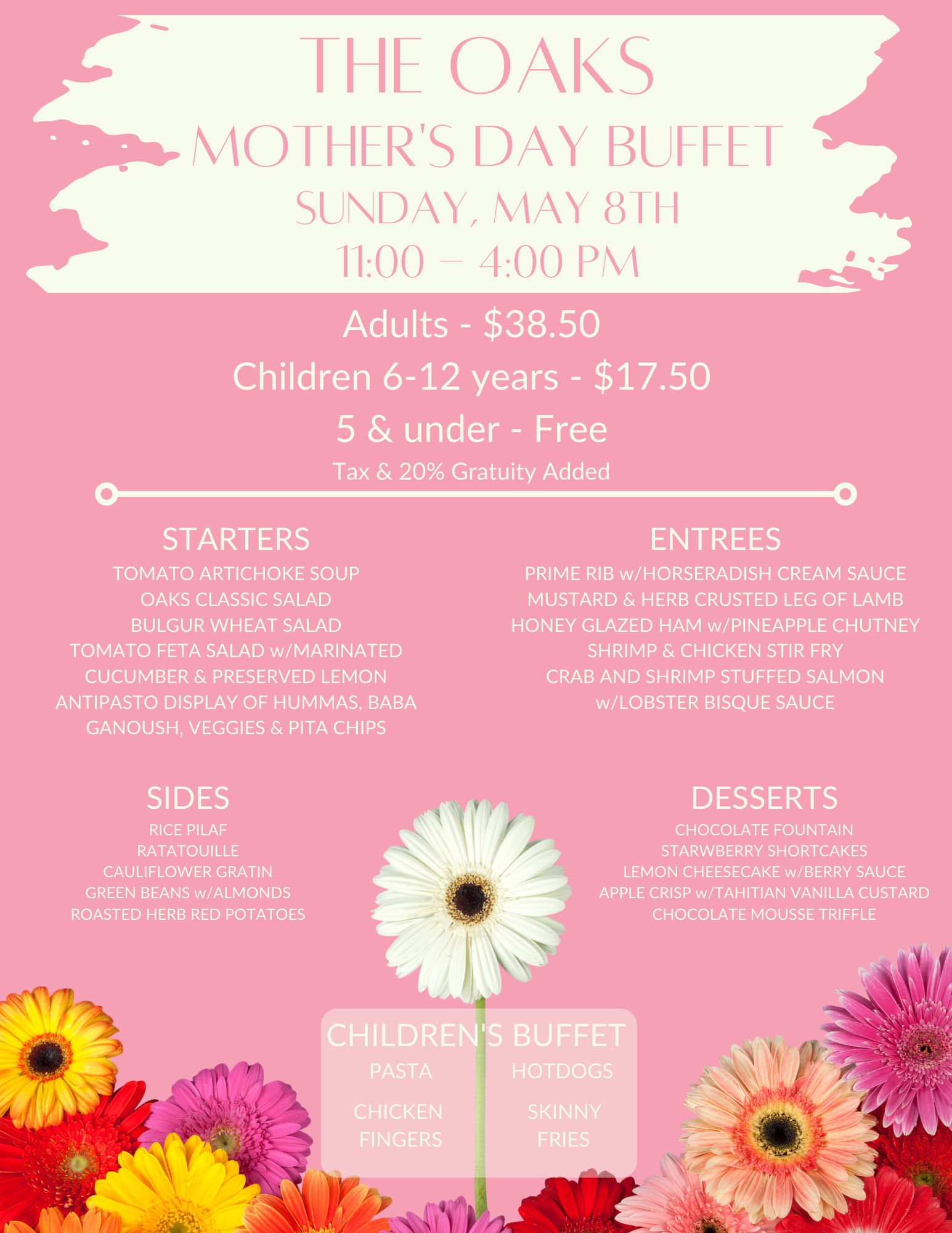 Mother's Day Buffet — The Oaks