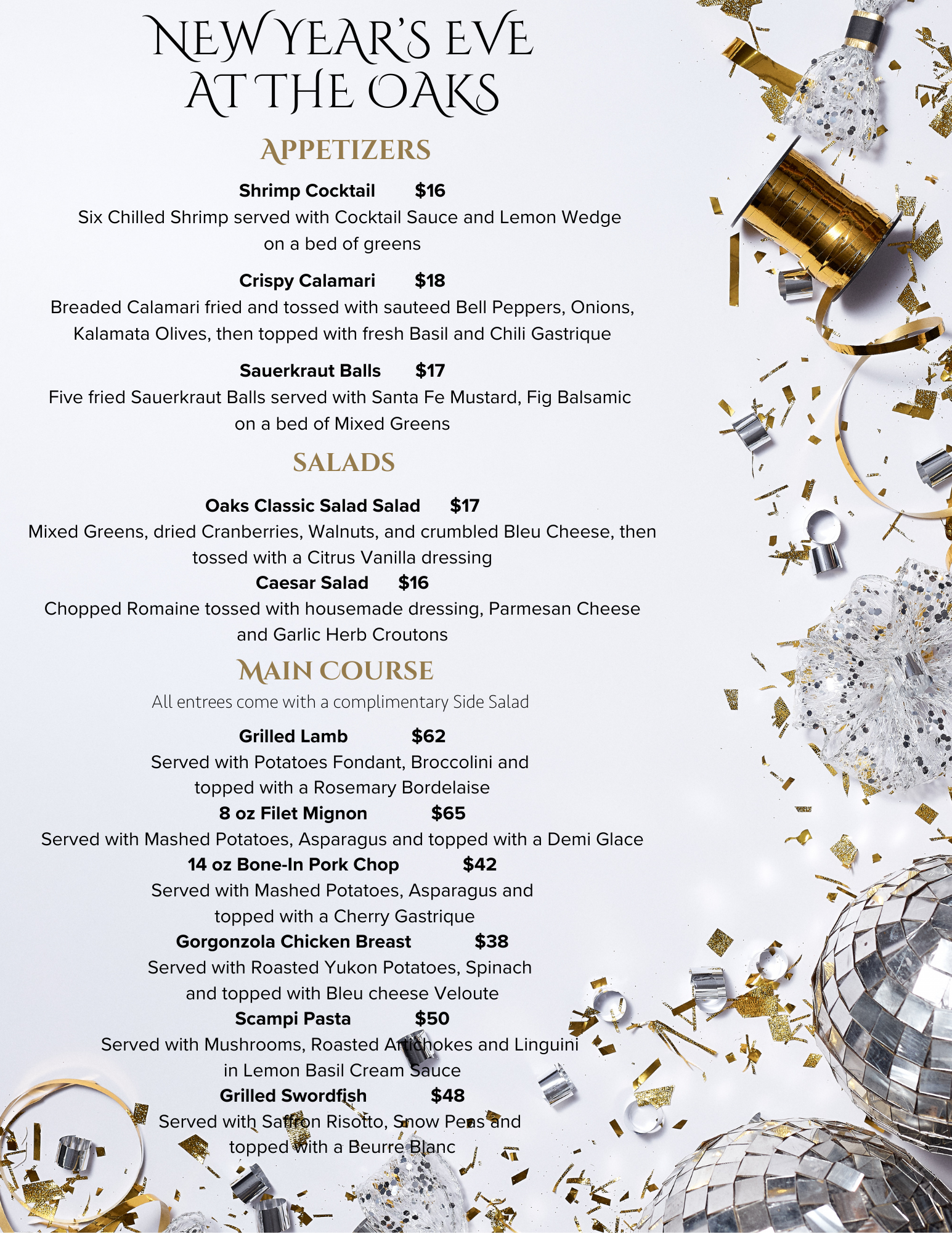 New Year’s Eve Dinner