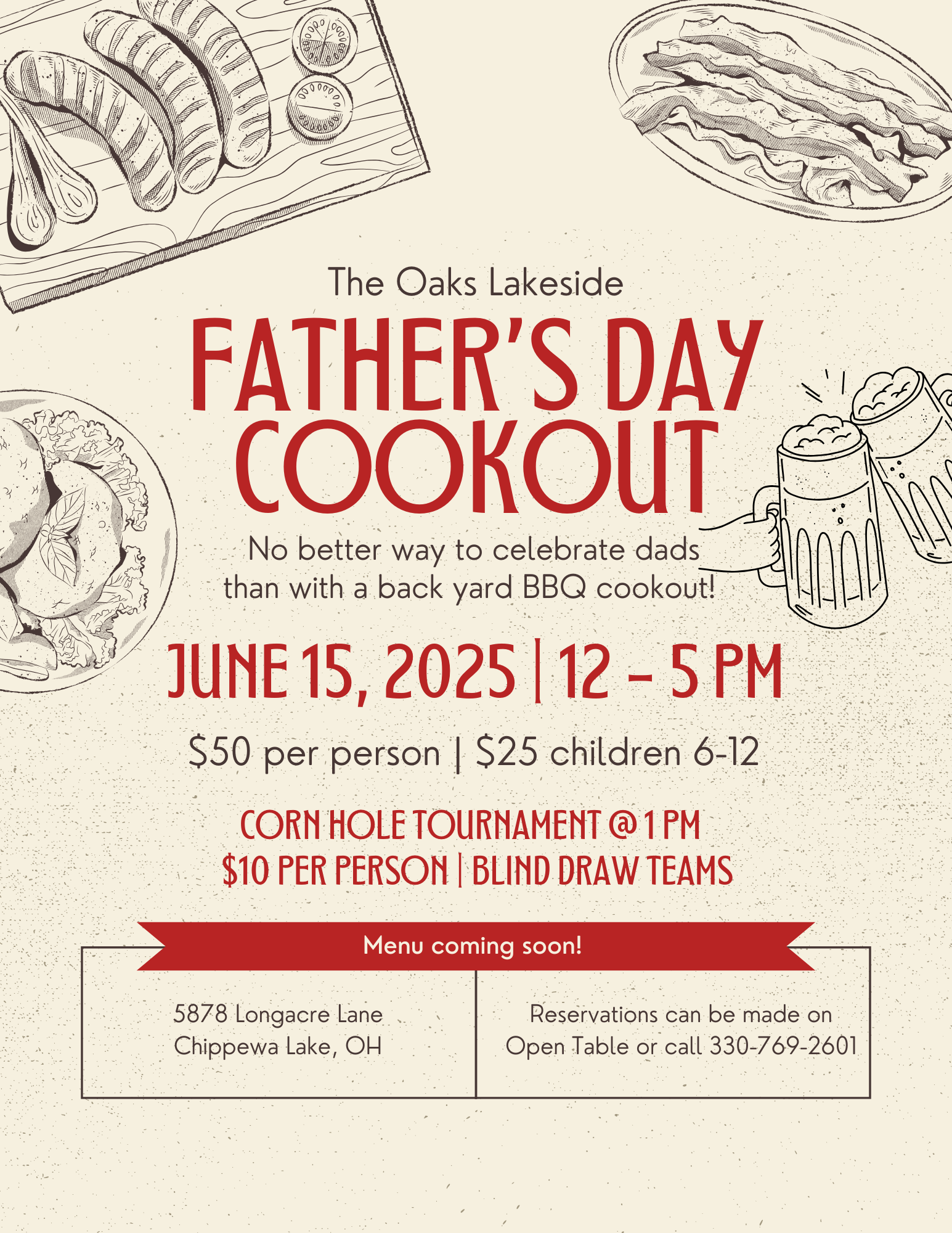 Father's Day Cookout — The Oaks Lakeside Restaurant, Wedding and Event ...