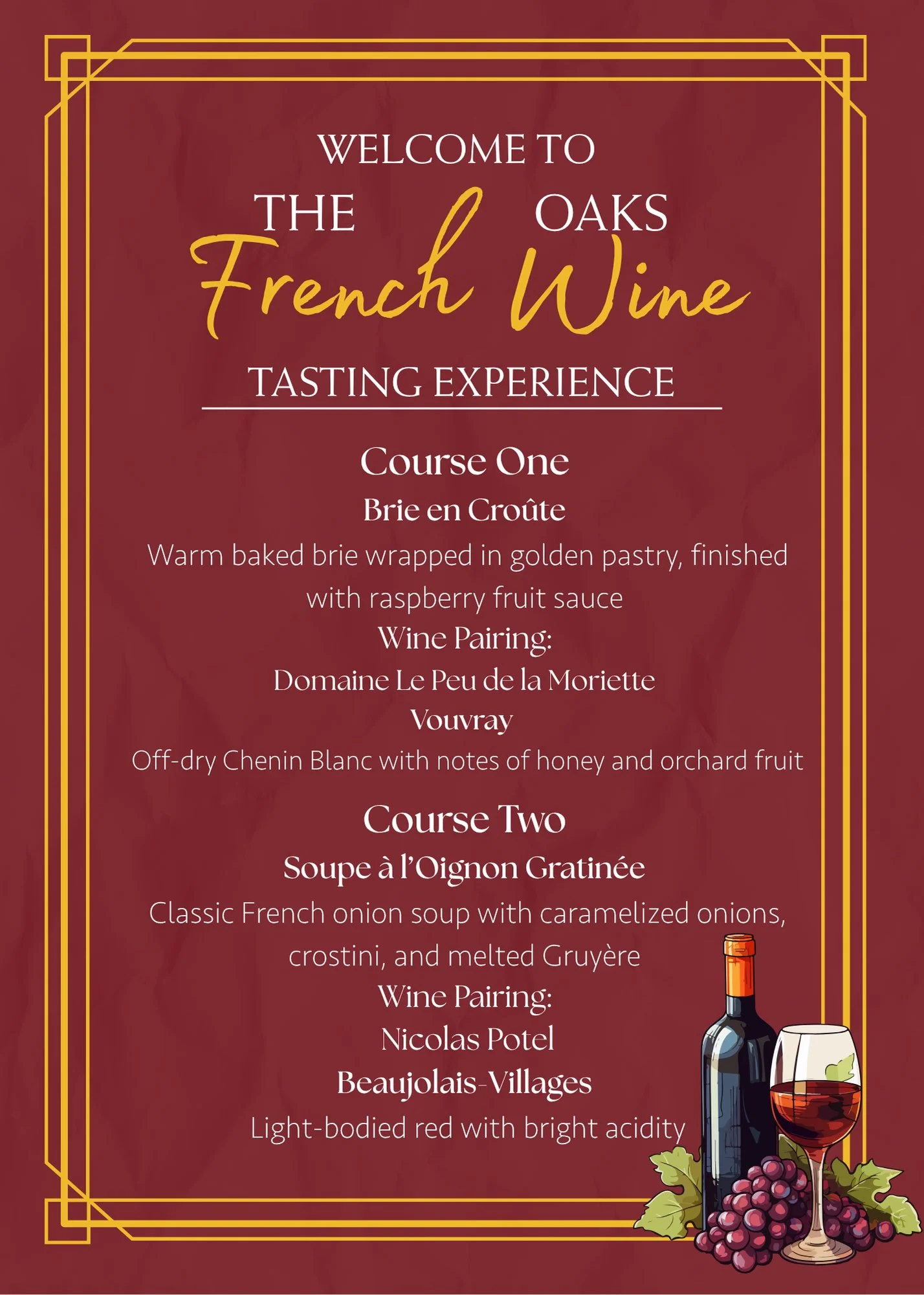 5 Course French Wine Tasting
