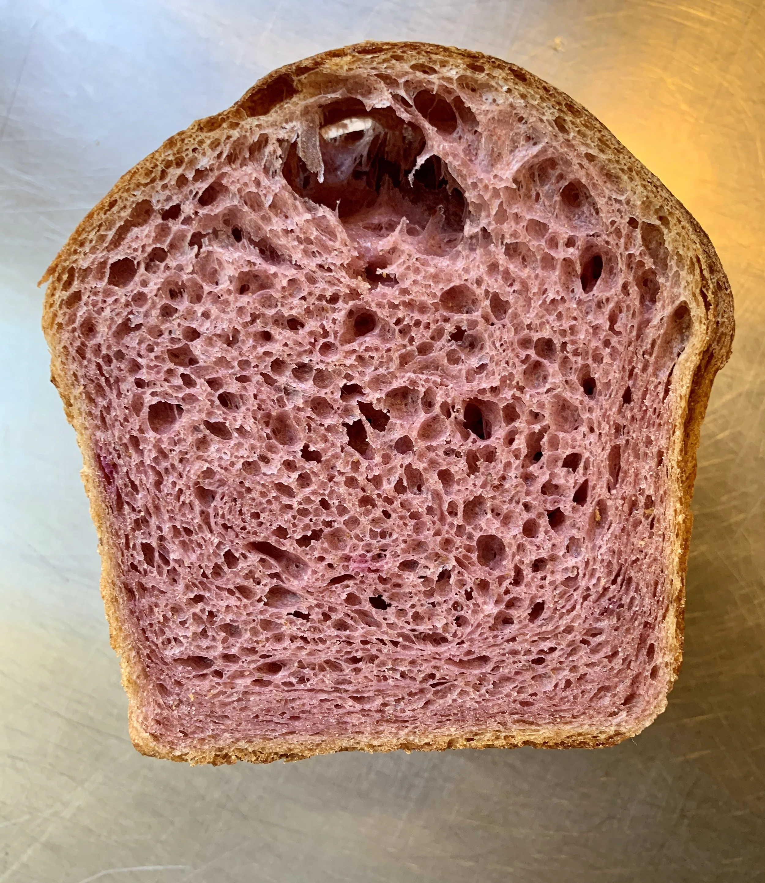 Soft Sourdough Purple Sweet Potato Milk Bread