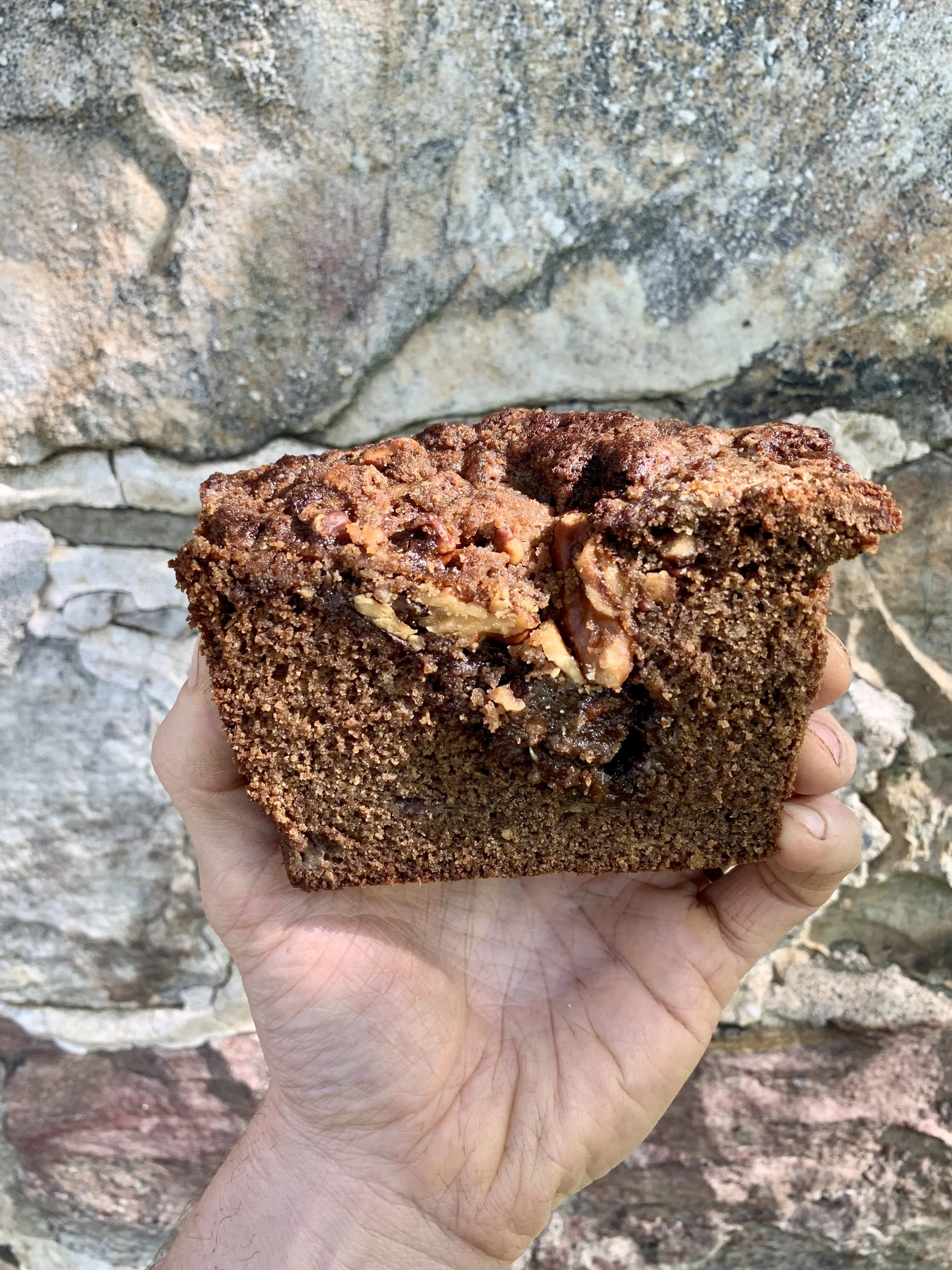 Brown Butter Sourdough Banana Bread with Walnut Struesel