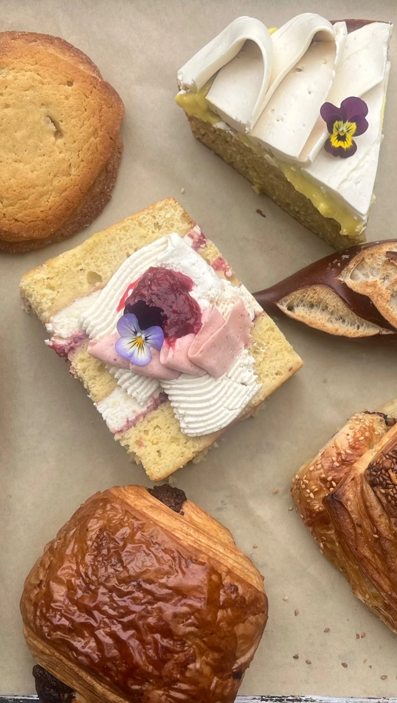 Sourdough Orange Einkorn Layer Cake with Cranberry Raspberry Jam and Cranberry Swiss Meringue Buttercream
