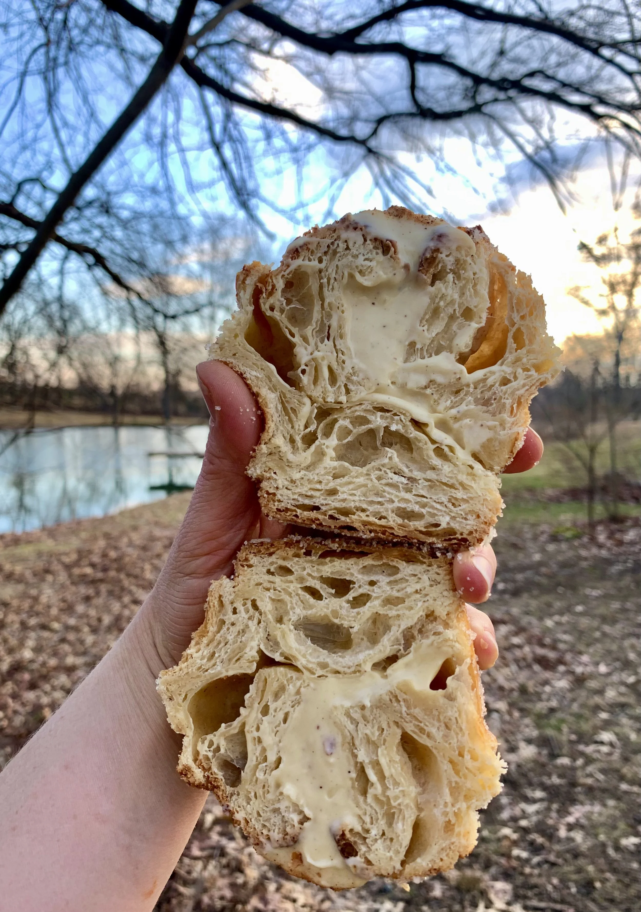 Eggnog Cruffin ( contains alcohol)