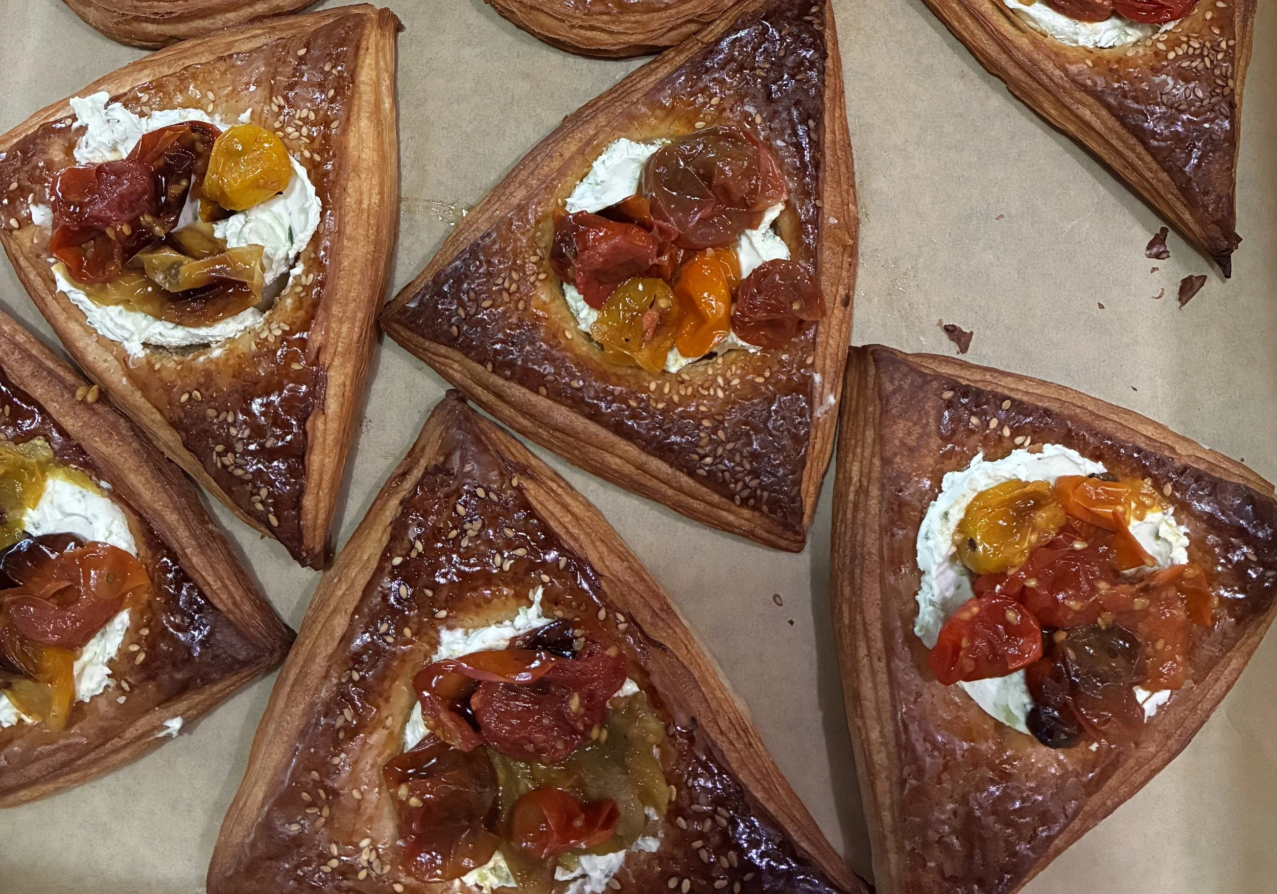 Tomato, Scallion Cream Cheese and Sesame Croissant