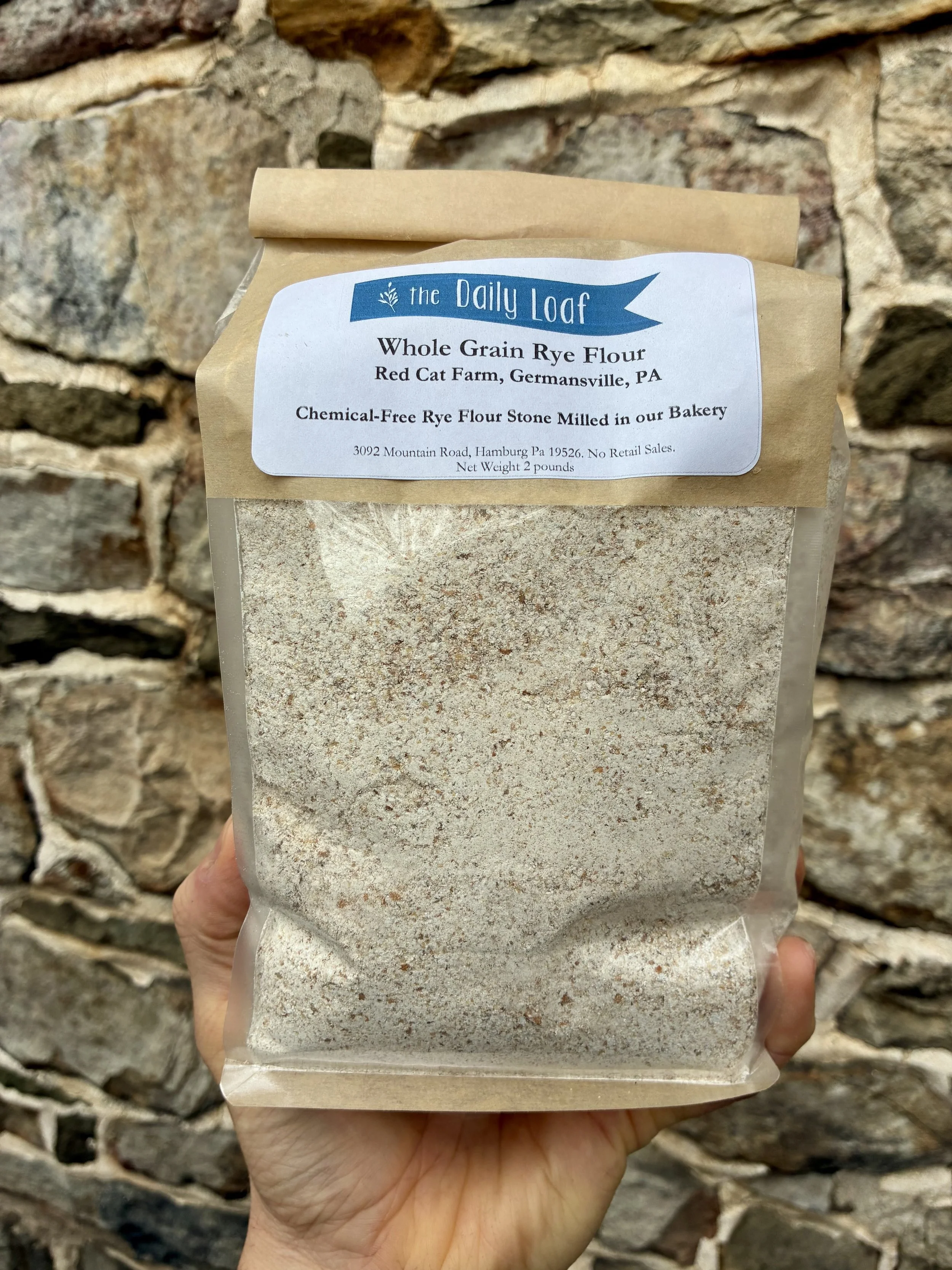 Red Cat Farm Stone Milled Whole Grain Rye Flour - 2 pounds