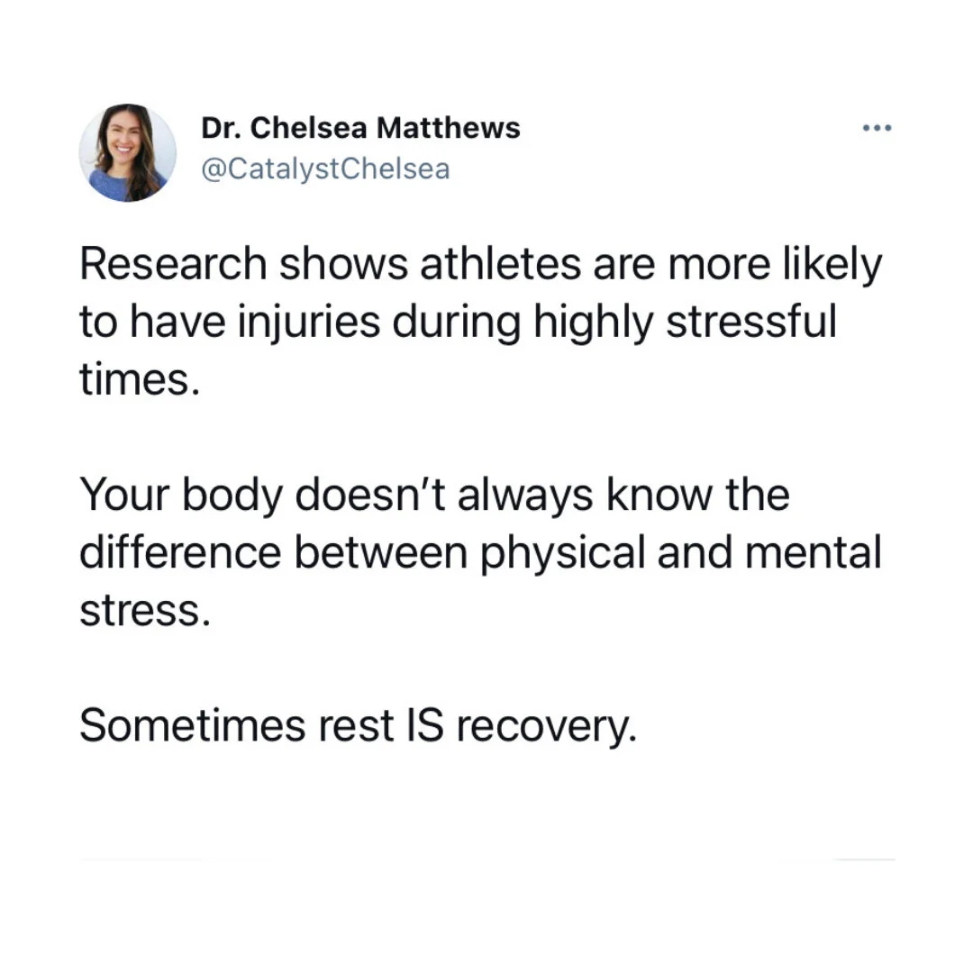 ✨SOMETIMES RECOVERY = DOING LESS✨⠀⠀⠀⠀⠀⠀⠀⠀⠀
⠀⠀⠀⠀⠀⠀⠀⠀⠀
We all know the mind and body are connected, right?
⠀⠀⠀⠀⠀⠀⠀⠀⠀
But how connected are they really?

It gets WILD 
⠀⠀⠀⠀⠀⠀⠀⠀⠀
🤯Research shows that collegiate athletes are much more likely to suffer in
