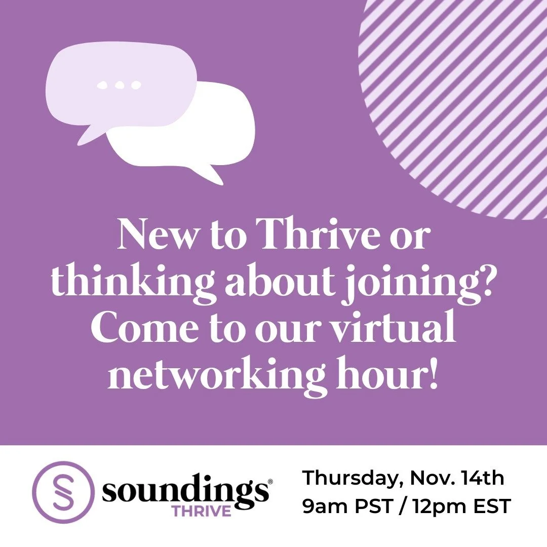 Connect with the Soundings Team and other Soundings Thrive Members during our New Member Orientation, the first Thursday of every month! Click the link in our bio to register. See you there!

#eventprofs #freelance #soundingsthrive