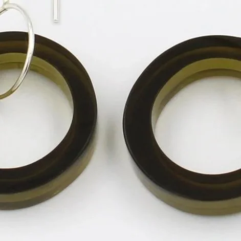 Earrings EAS  Olive Brown Round