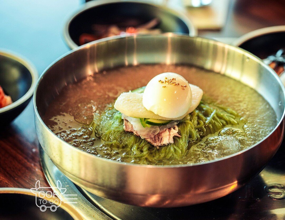 Feeling blissful with summer-perfect cold noodle Mul Naengmyun! Enjoy thin, chewy buckwheat noodles in sweet and savory beef broth; topped with thinly sliced beef brisket, and a boiled egg.⠀
&mdash;⠀⠀
👆Order on our website(link in bio) and save!⠀⠀⠀

