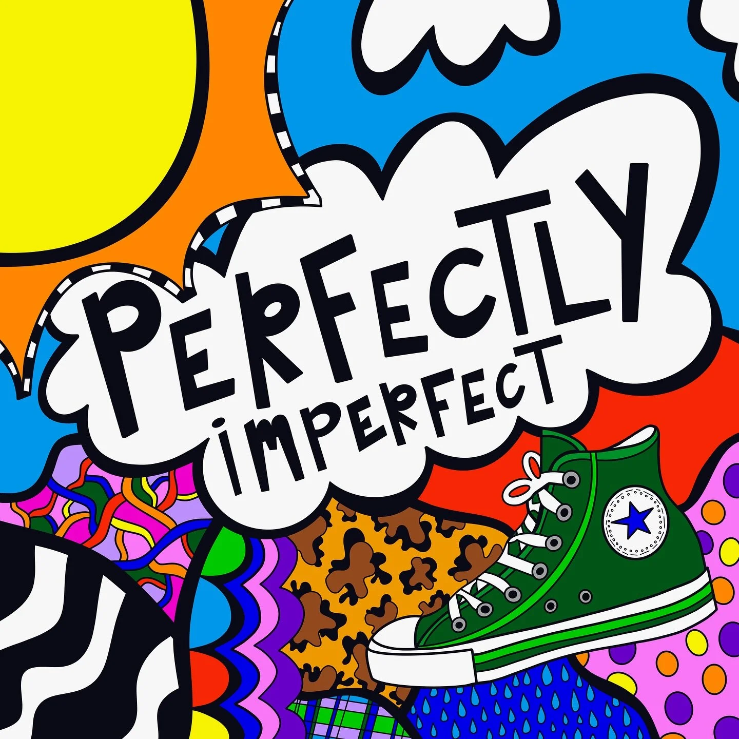 Created a fun custom commissioned drawing today!! This piece is for a mental health professional&rsquo;s office. Their office&rsquo;s logo is a green converse shoe &amp; she requested this quote. Did you know I did custom digital drawings?? 💚✨🎨