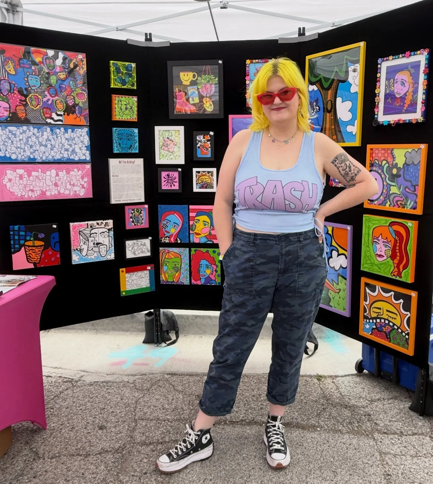 ✨Future of Sound Fest 🎶 at @factoryobscura yesterday was a blast!! Full of so much creative &amp; awesome artwork created by local artists in OKC! ⭐️
.
.
p.s: my art is also available to shop year round at the gift shop there!!! (@bonustrackokc) 🎨