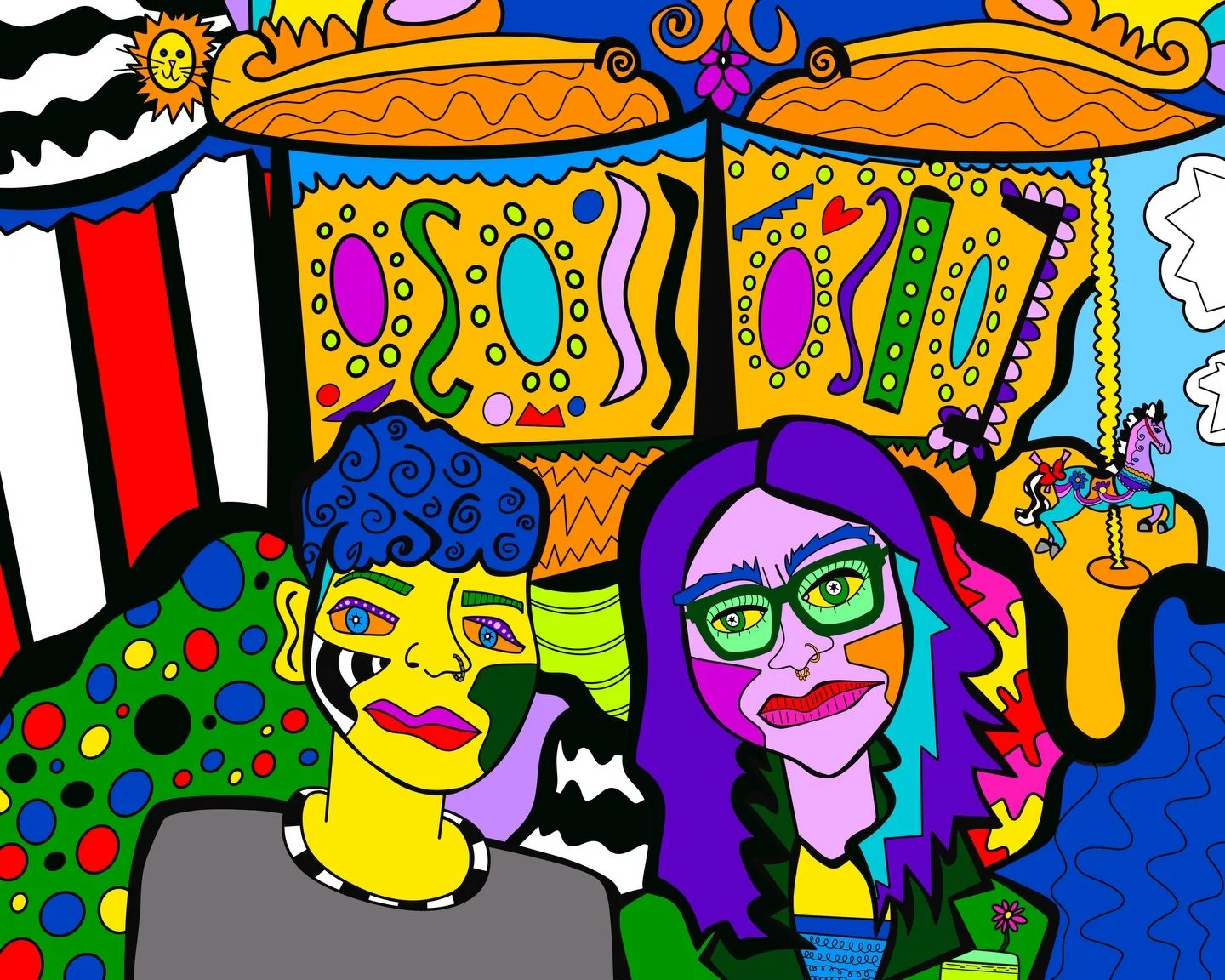 A very cute commissioned couples portrait for some very cute friends!! I was excited that @nicholefox1 &amp; @kparker1997 reached out to me for this project! I haven&rsquo;t done portraits in a while. I&rsquo;m open for more digital portraits if anyo