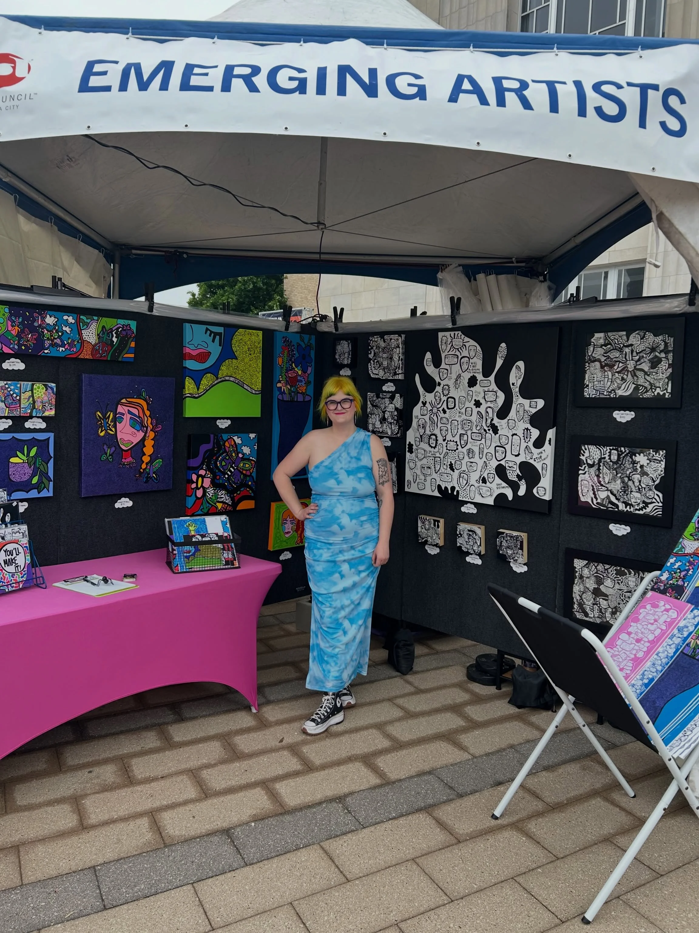 You have three more chances to come see my work at Festival of the Arts! I created two distinct bodies of original work for you to check out! I also made prints of pieces not available to purchase in local shops yet! Oh and if you sign up for my news