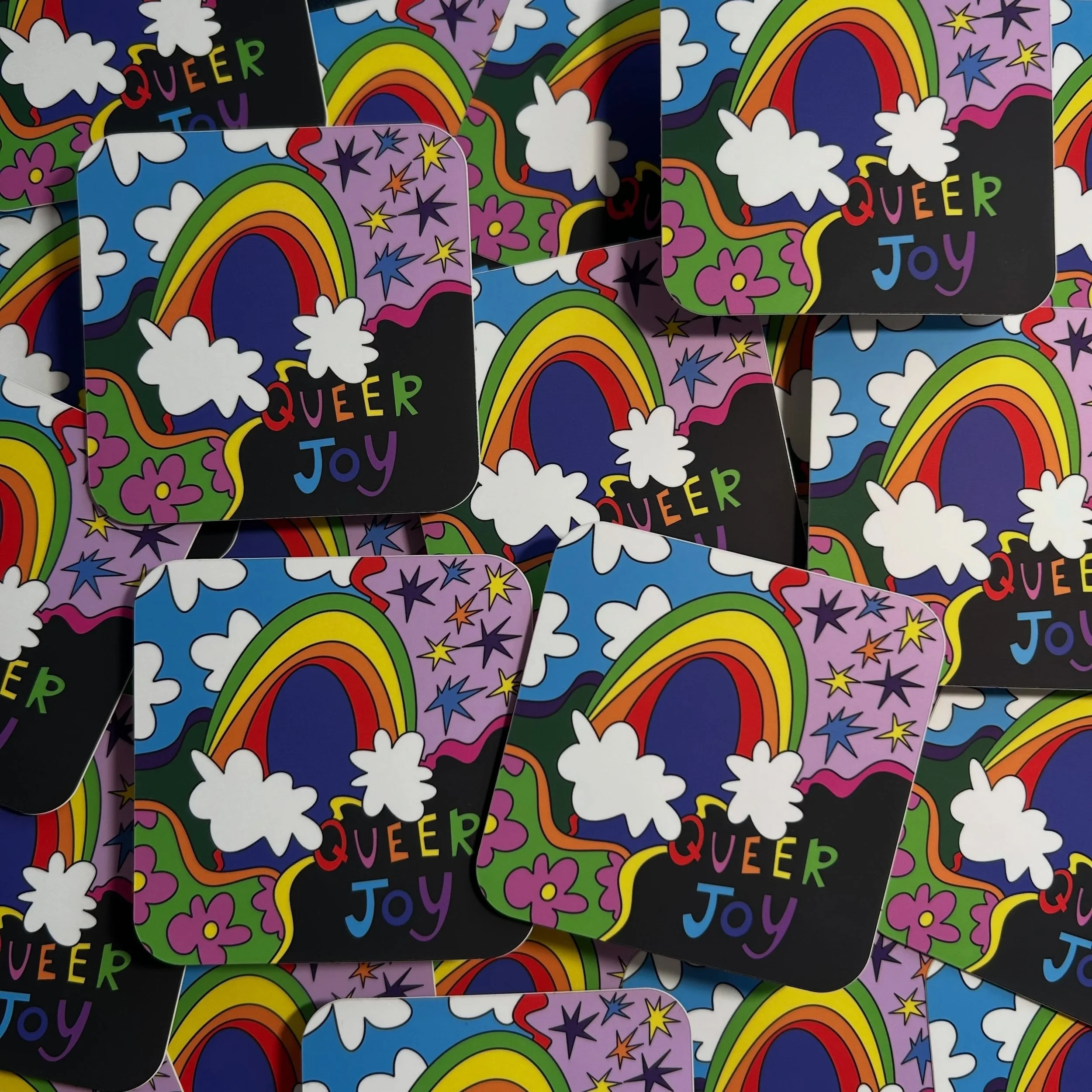 🚨NEW STICKERS🚨 available just in time for my summer markets!!! I&rsquo;ve also uploaded these stickers to my website. These include both pride and new tarot designs!!