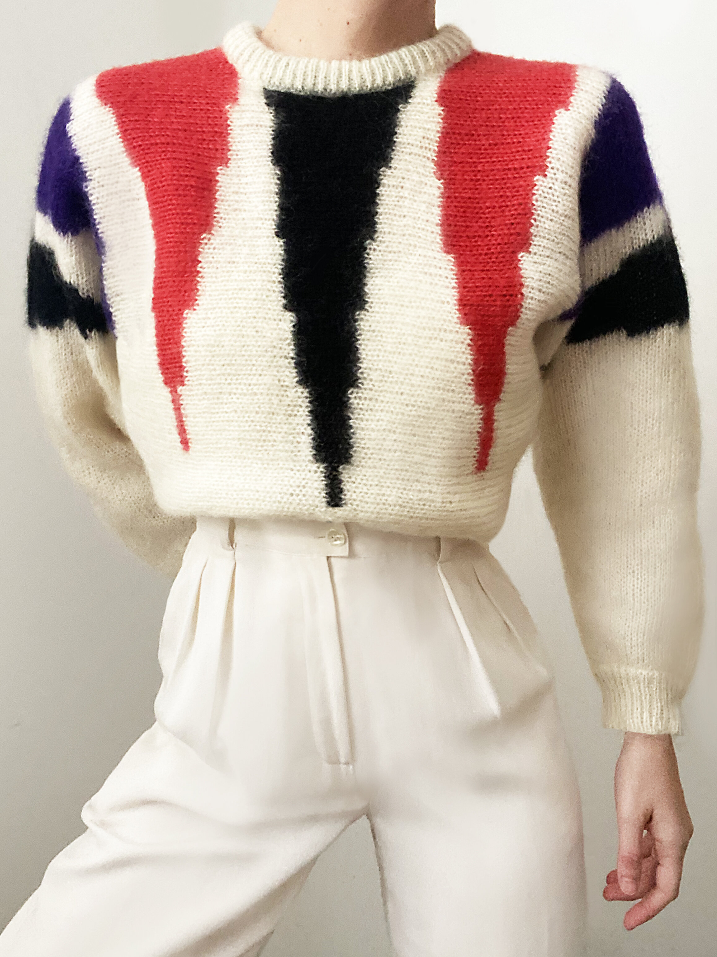 Bold And Cozy Dolman Sleeve Wool/Mohair Sweater 