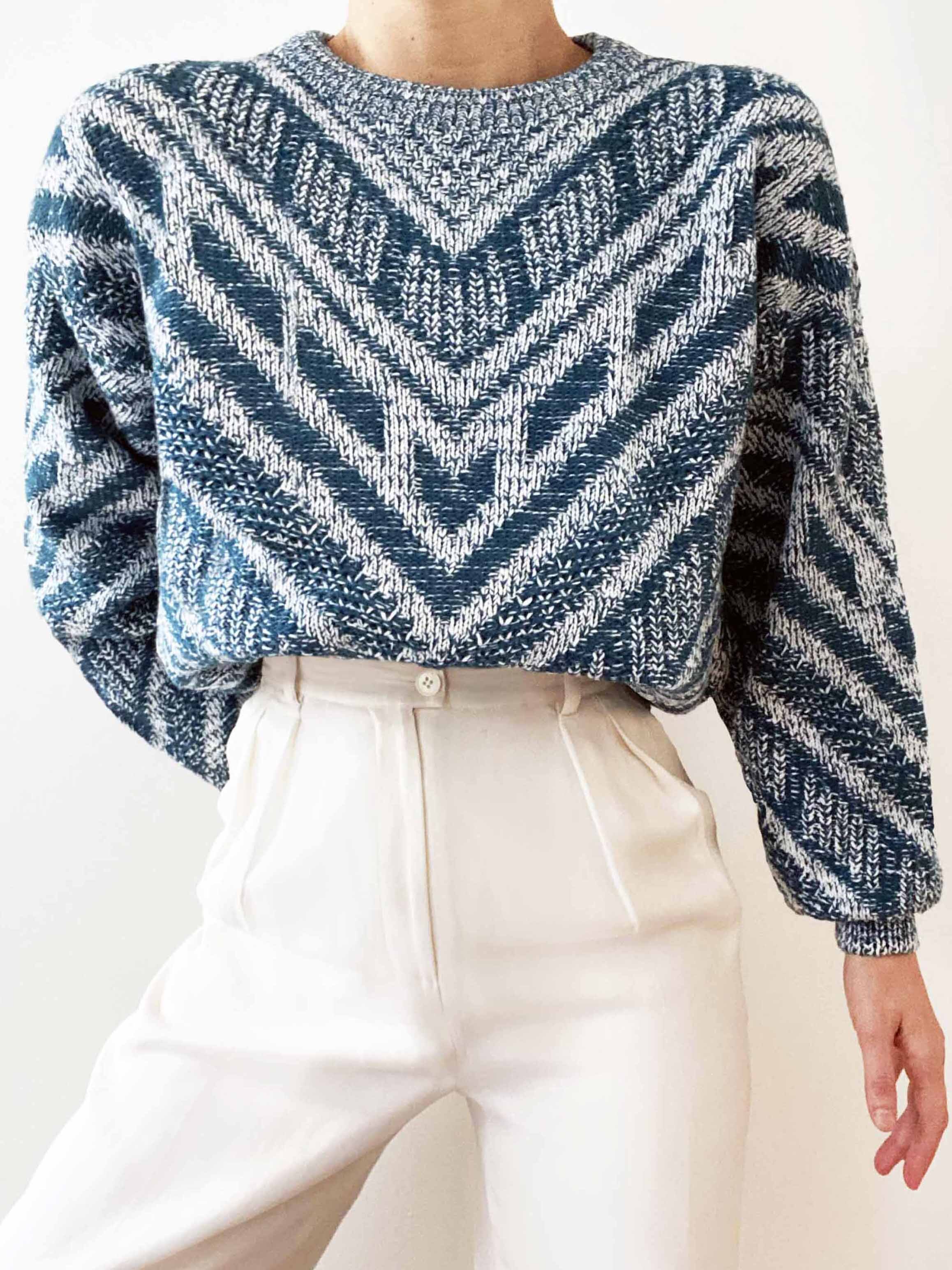 Stunning Duo-Tone Abstract Chevron Sweater