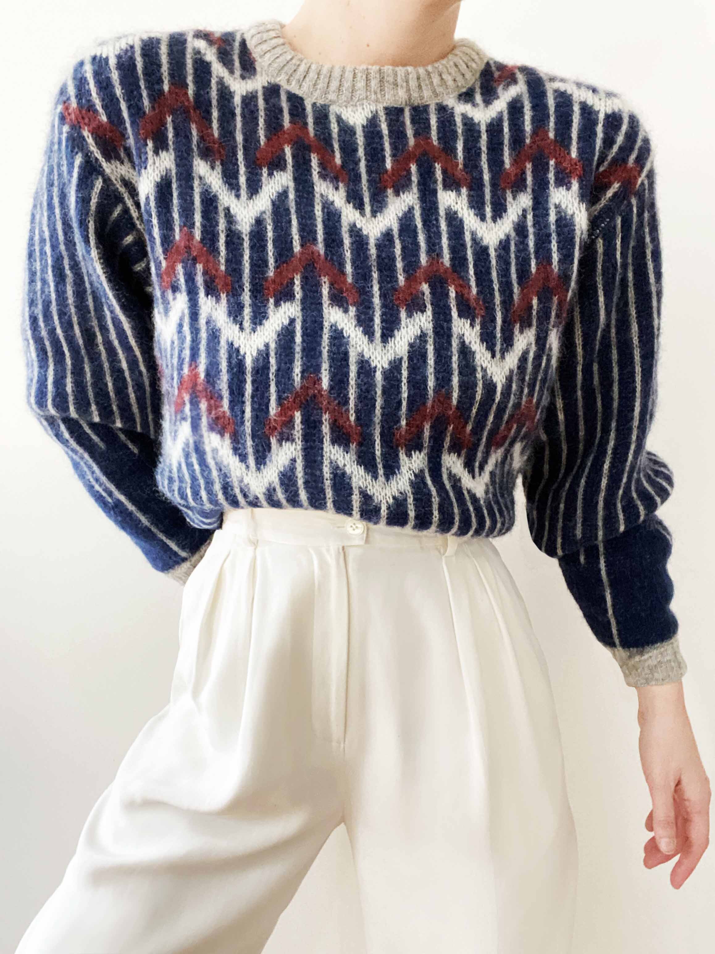 Stunning And Bold Abstract Icelandic Pure Wool Sweater