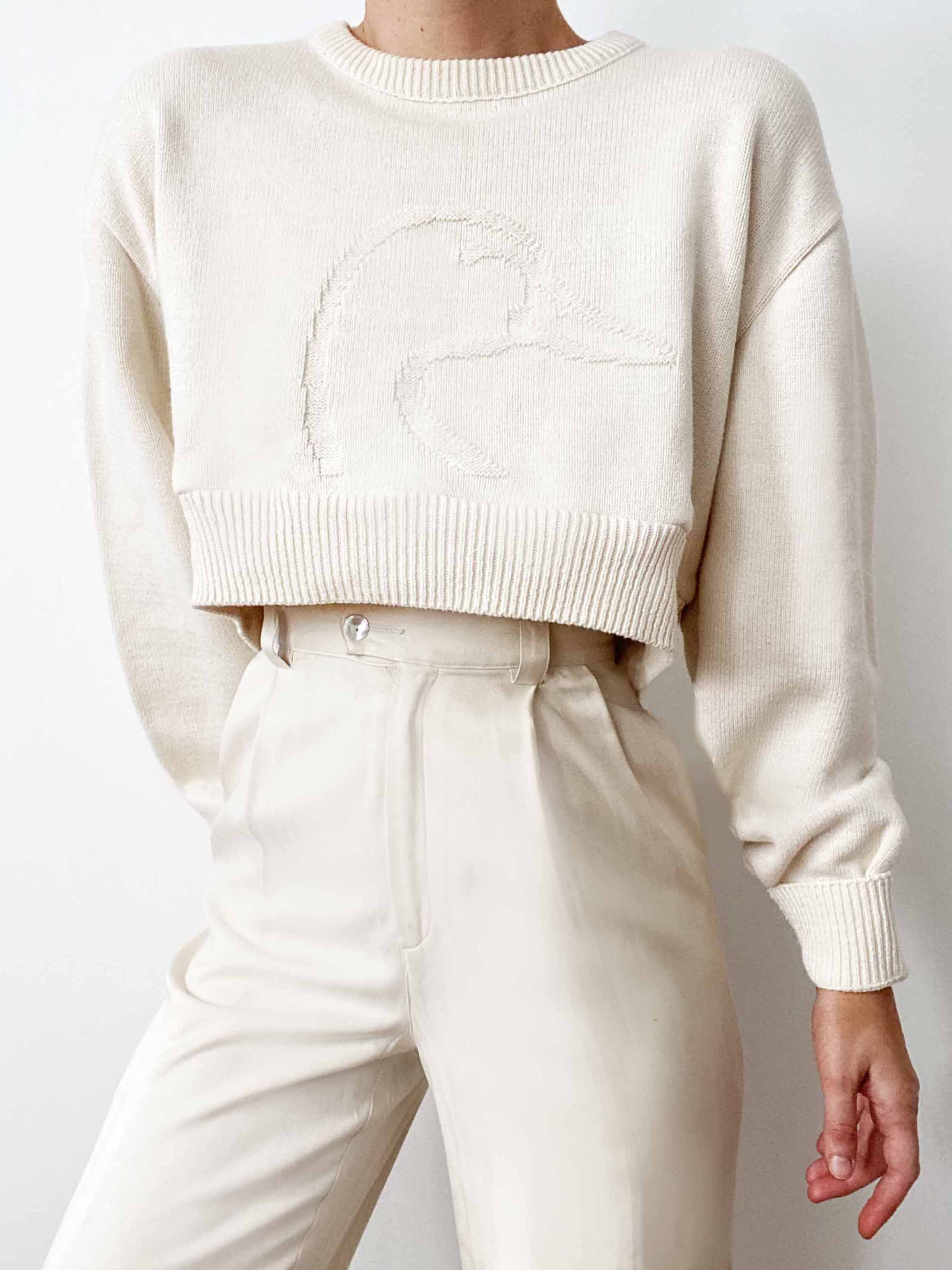 Gorgeous Cozy Ivory Blind Embossed Mallard Duck Pullover