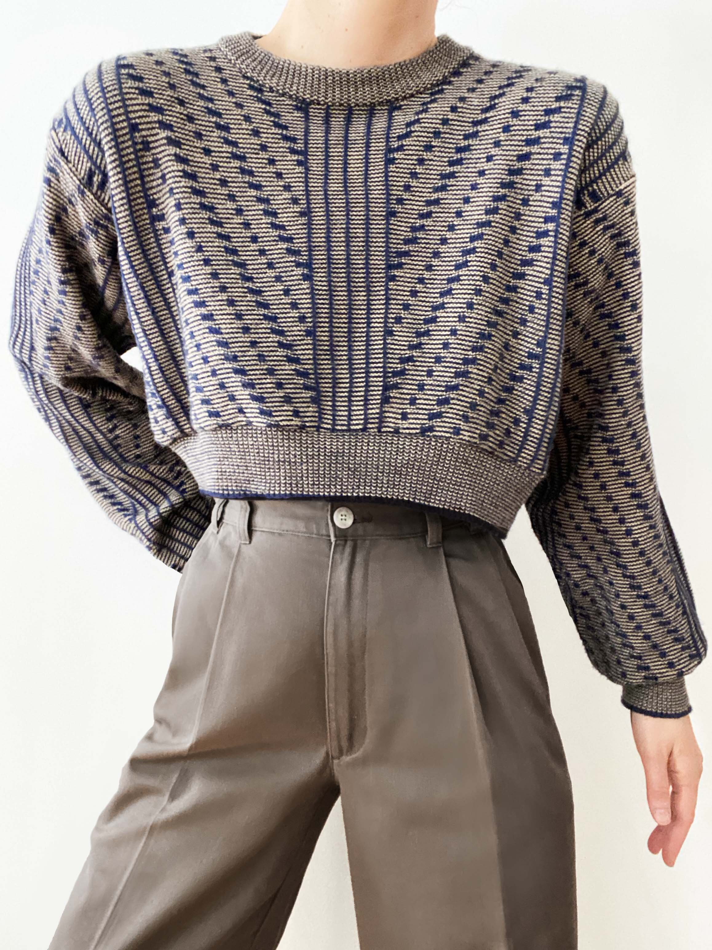 Stunning Christian Dior Cropped Dimensional Knit Pullover