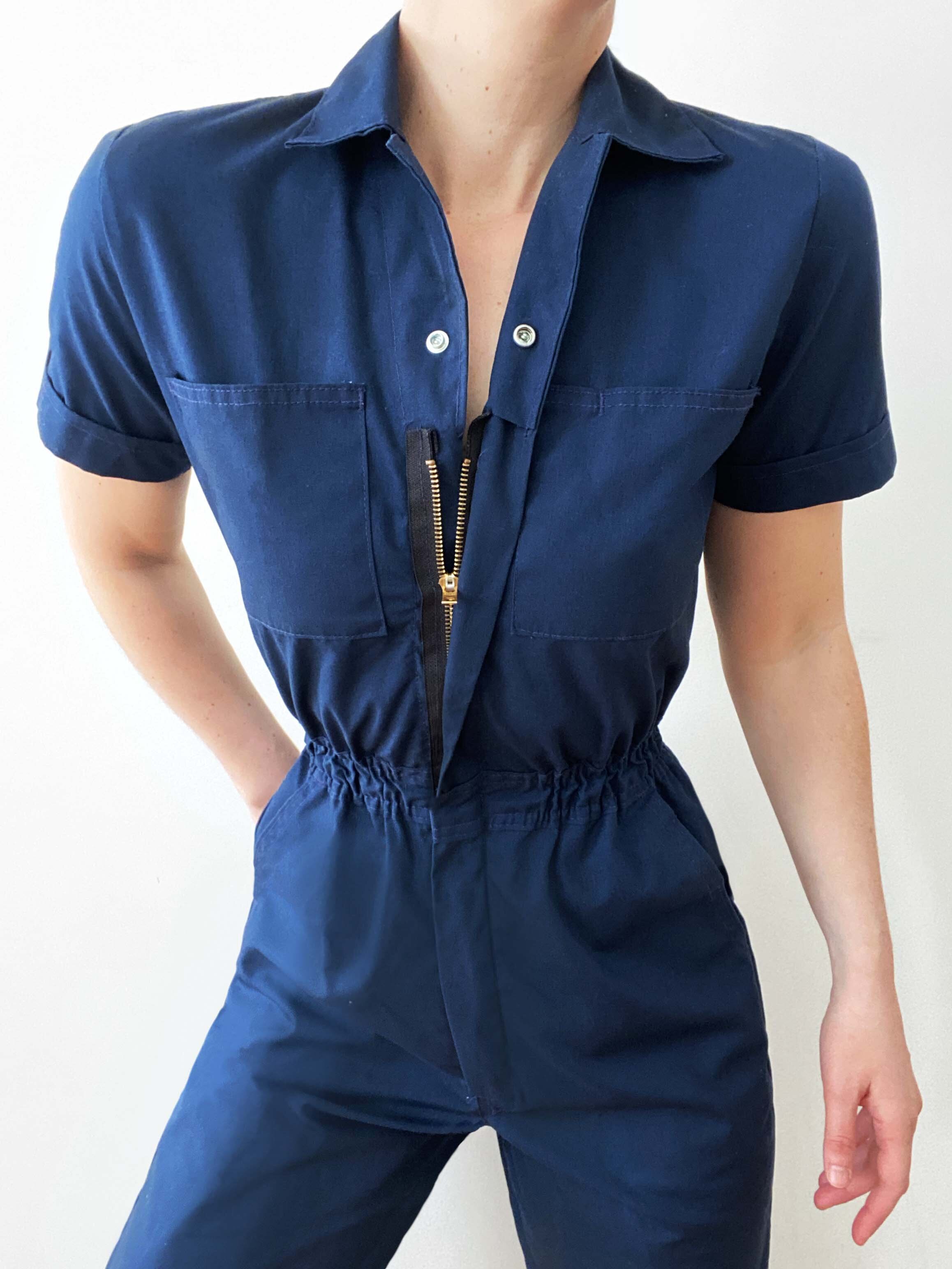 Perfect Fit Minimal Navy Utility Jumpsuit Suit / Workwear Coveralls