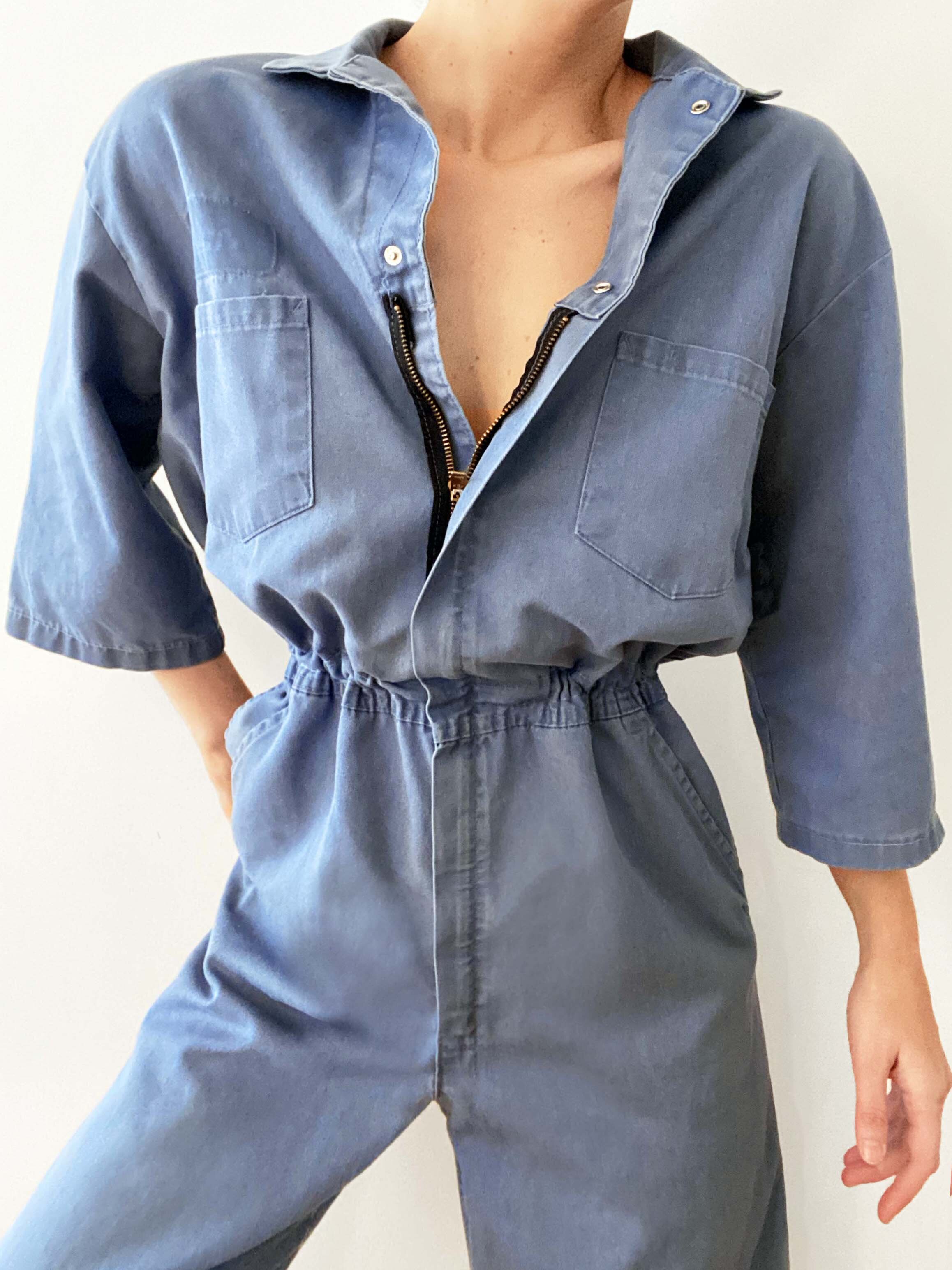 Stunning Reworked Mechanics Blue Vintage Boiler Suit 